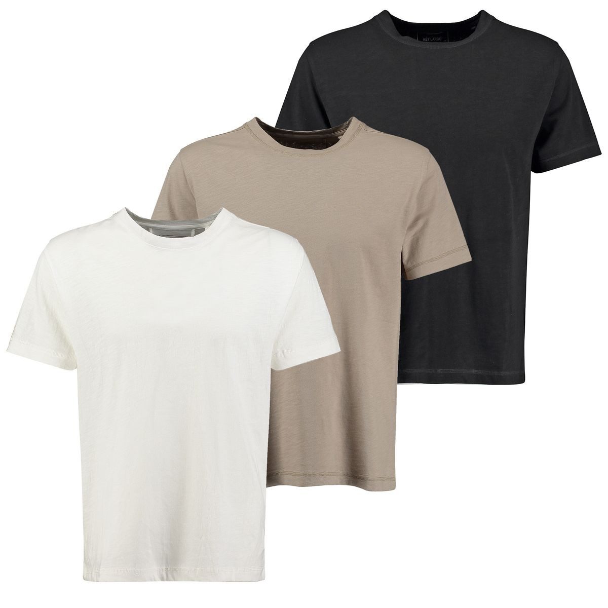 Key Largo T-Shirt MT KLSALT round-loose uni Basic dezenter oversize Look MT00600 Rundhalsauschnitt unifarben kurzarm slim fit