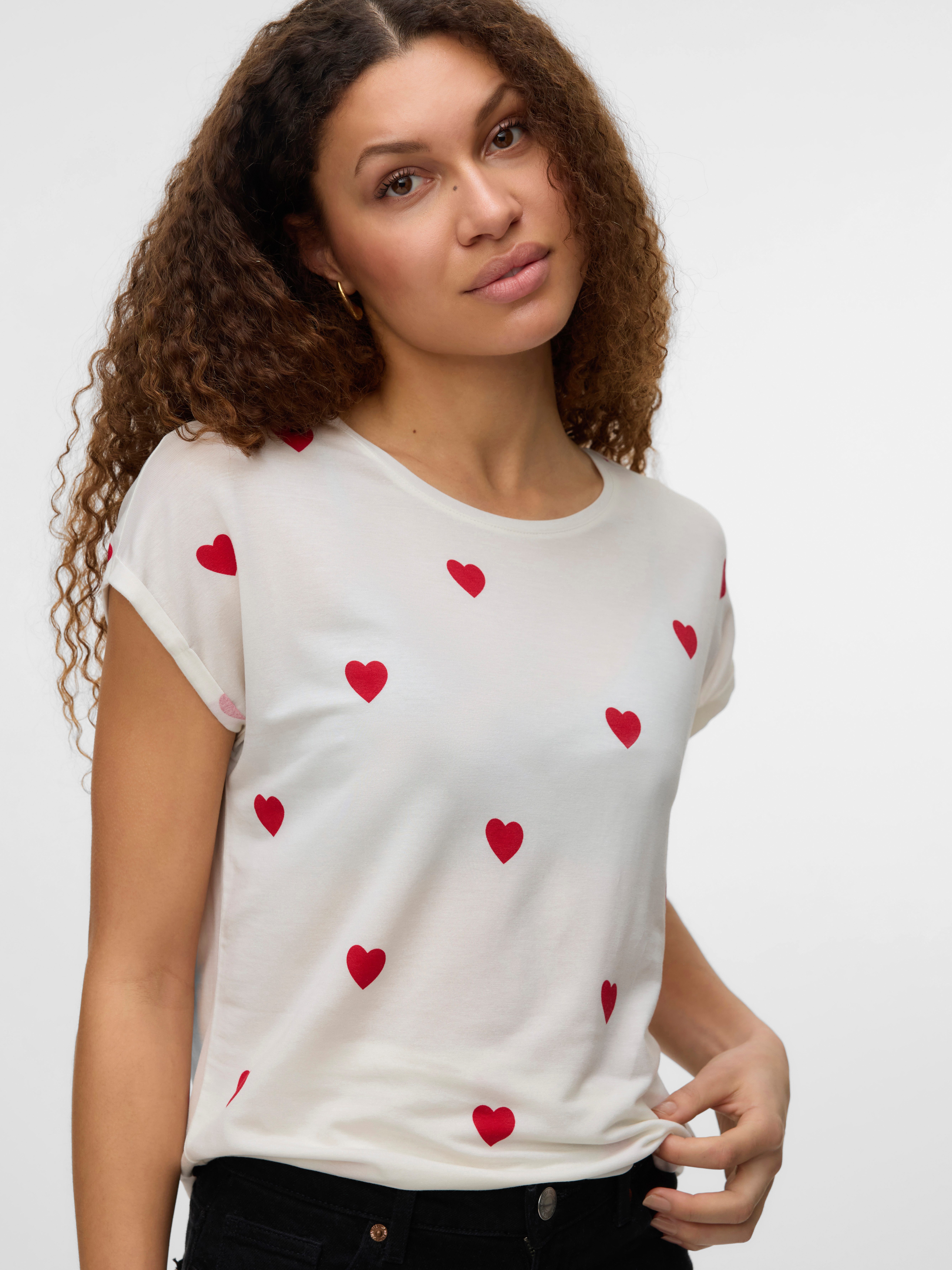 Vero Moda Kurzarmshirt VMAVA SS TOP MULTI AOP NOOS Materialmix, regular fit günstig online kaufen