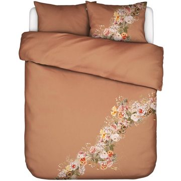 Bettwäsche Masha Mocca Baumwollsatin, Essenza, Satin, 2 teilig, Blumen, Blüten, Rosen