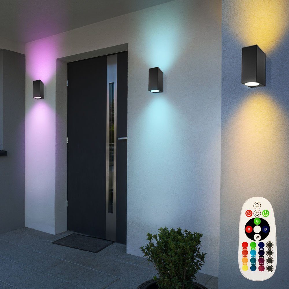 LED Wand Leuchte Haus Tür Beleuchtung Außen Down Strahler Terrassen ALU Lampe 