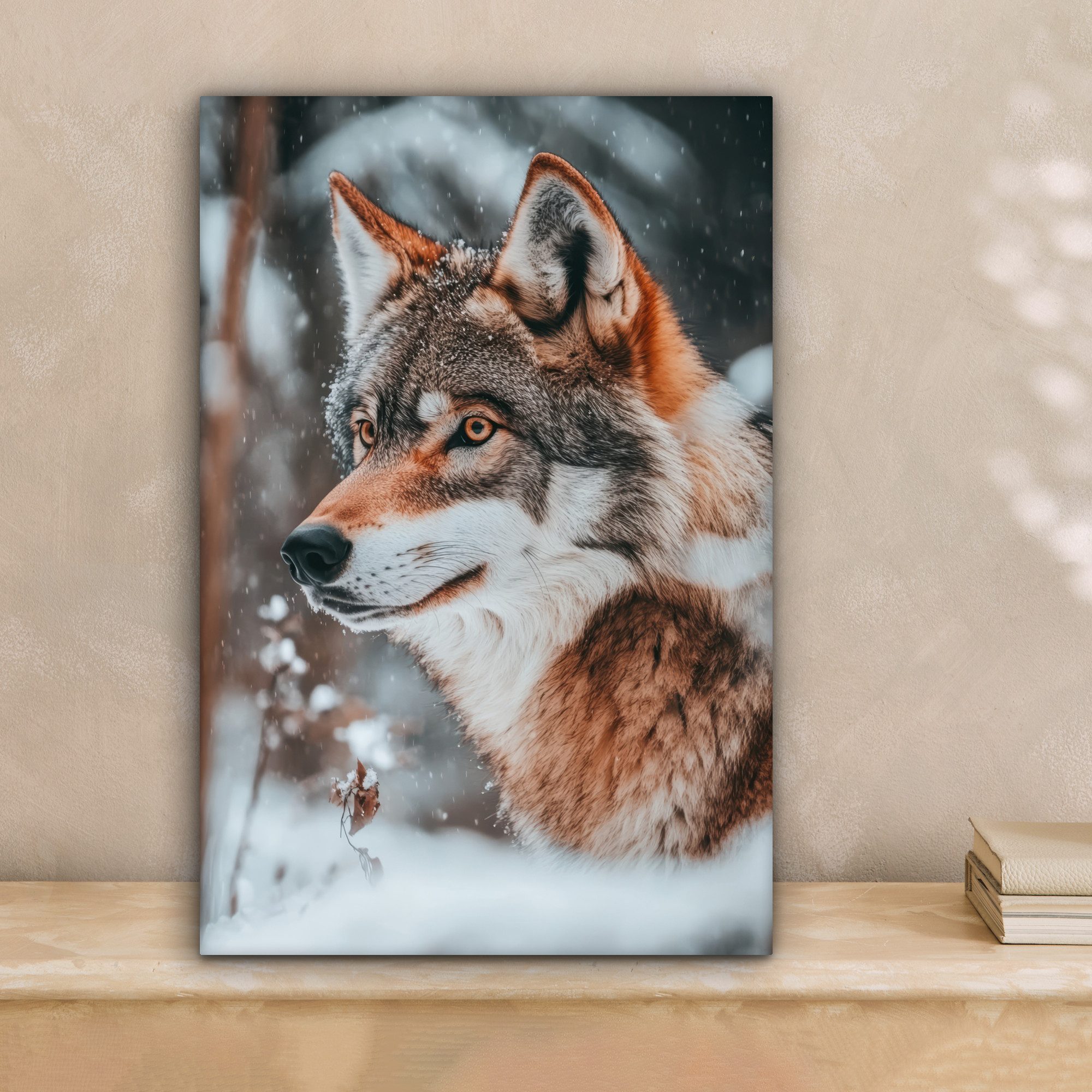 OneMillionCanvasses® Leinwandbild Wolf - Schnee - günstig online kaufen