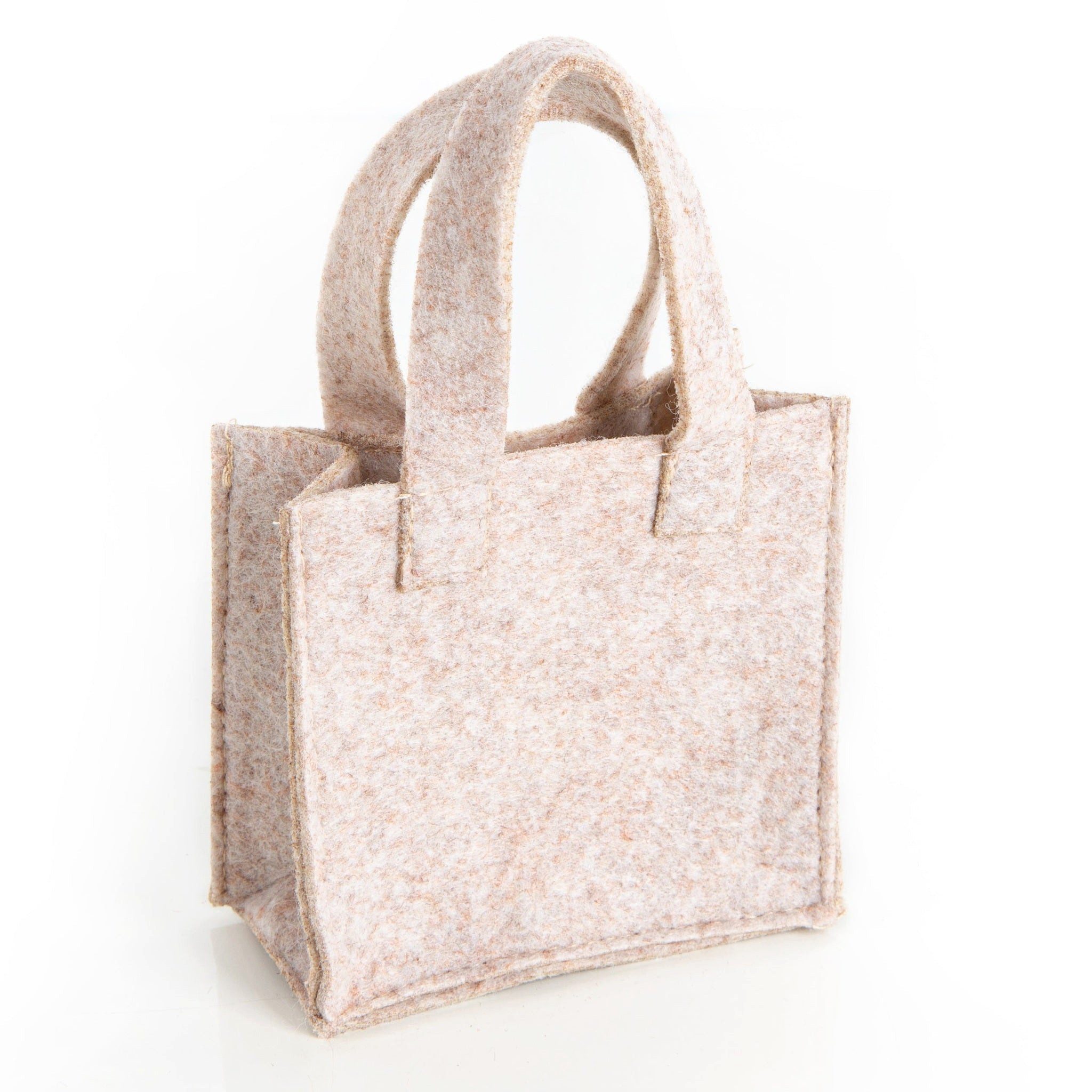Logbuch-Verlag Geschenkbox 5 kleine Filz Taschen 10x10 cm beige mit Henkel Verpackung – Bild 3 von 5
