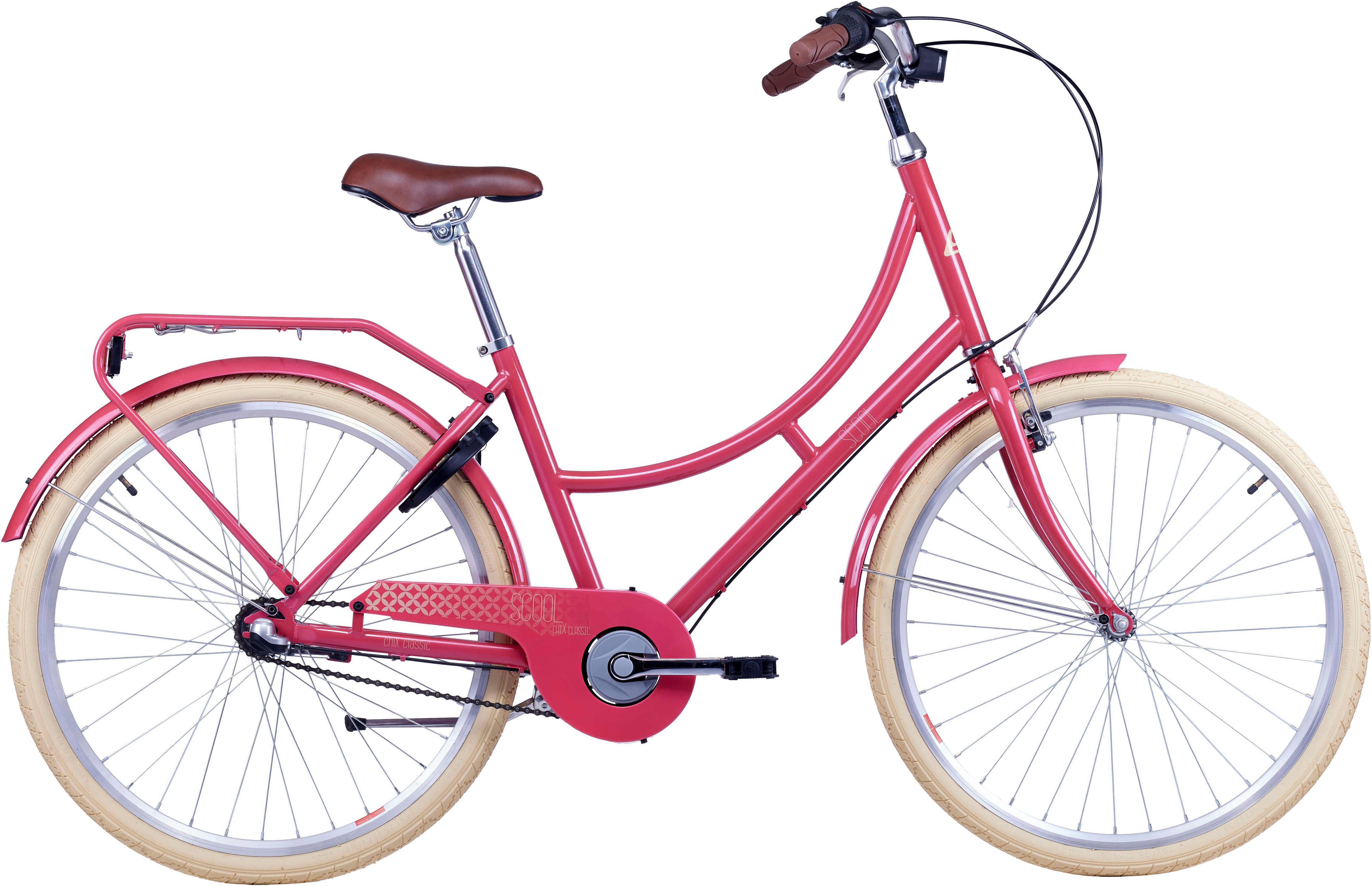 S’COOL Jugendfahrrad S'COOL chiX classic, 3 Gang Shimano, Nabenschaltung, 26 Zoll, Jugendliche, mit Gepäckträger und Schutzblech
