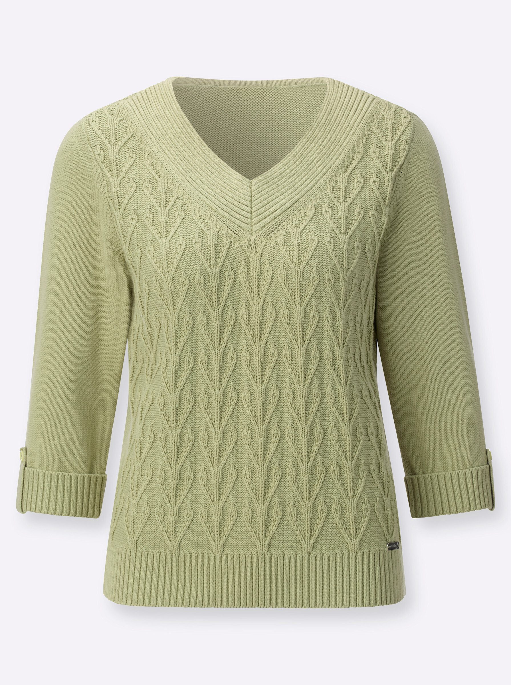 Strickpullover Pullover 3/4-Arm Struktur