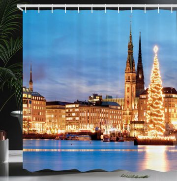Abakuhaus Duschvorhang Moderner Digitaldruck mit 12 Haken auf Stoff Wasser Resistent Breite 175 cm, Höhe 180 cm, Hamburg Hamburg Deutschland Altstadt