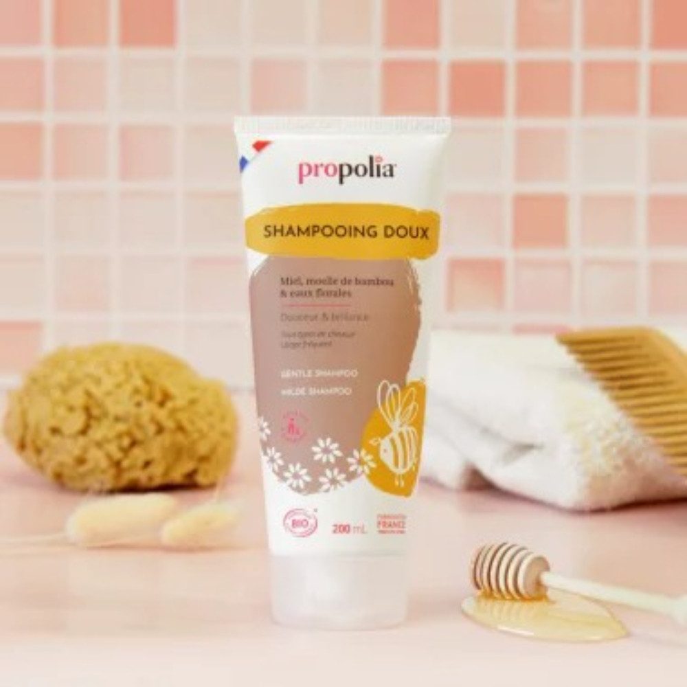 propolia Haarshampoo Bio Volumen Shampoo mit Honig und Bambus für feines Haar, 1-tlg., Natural Honey Coconut Shampoo für geschädigtes und feines Haar