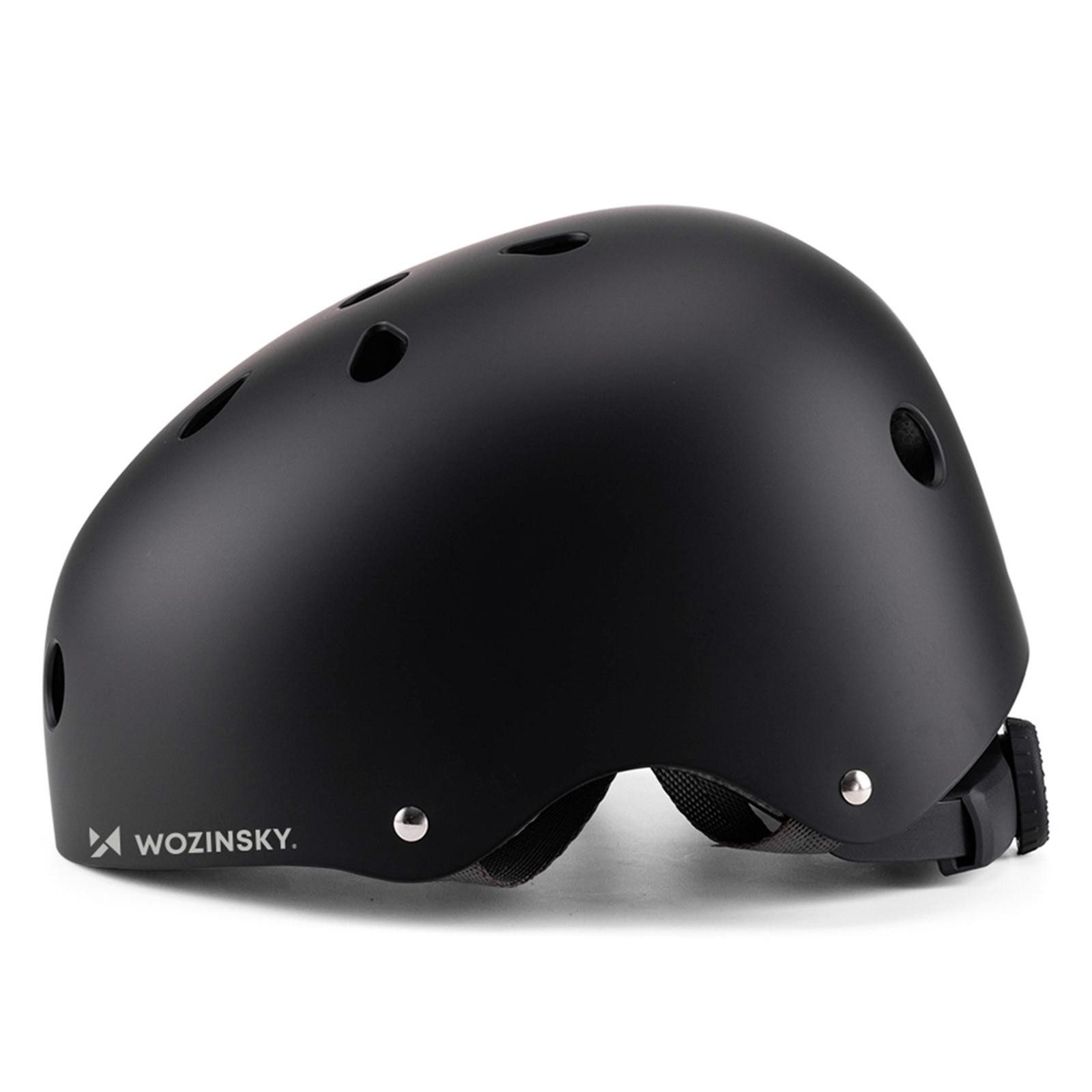 Wozinsky Fahrradhelm HT-38C Größe S in Schwarz, Halbschalen Unisex MTB BMX Downhill Schutzhelm Helm Belüftet Leicht