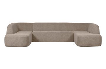 BePureHome Ecksofa U-Form Sofa Sloping - Chenille - Natur, freistellbar