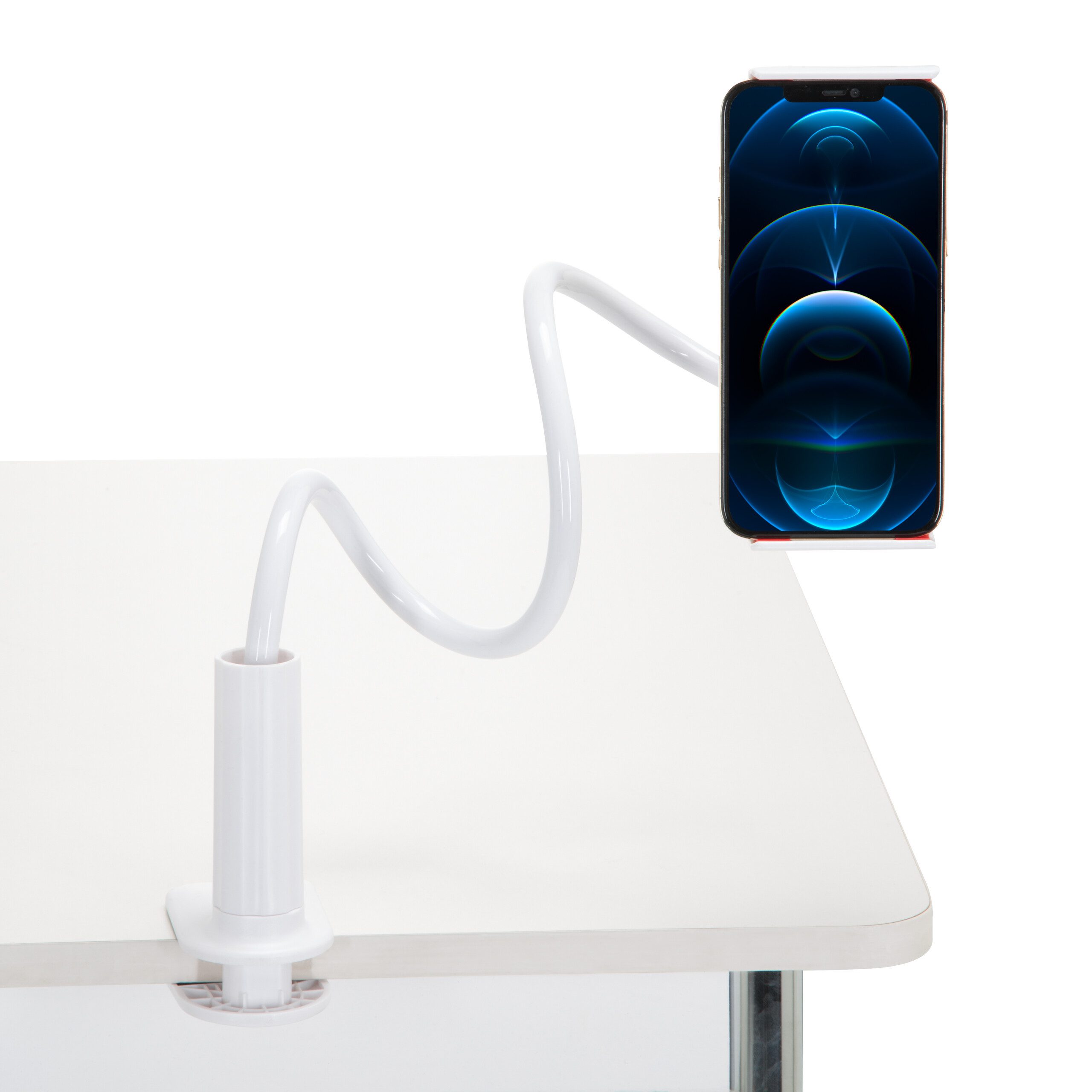 hjh OFFICE Handy-Halterung Handy & Tablet Halterung FLEXMOBI I, (Halter mit Schwanenhals, 360° schwenkbar)