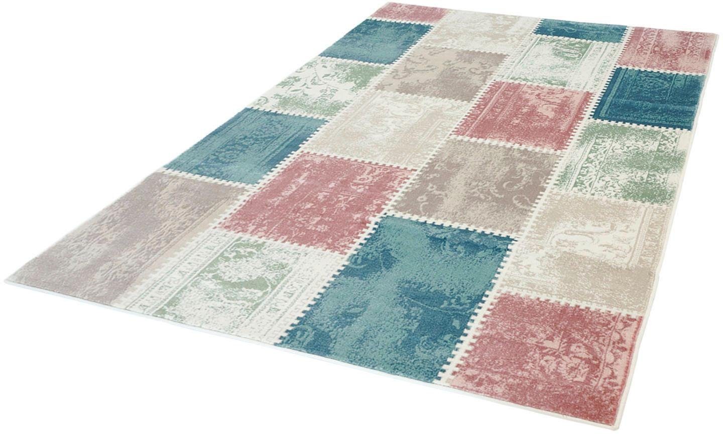 Teppich Inspiration 6313, Carpet City, rechteckig, Höhe: 11 mm, Patchwork  Design, Wohnzimmer