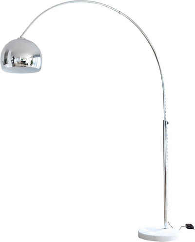 SalesFever Bogenlampe Finn, Dimmer, ohne Leuchtmittel, Höhenverstellbar und mit Dimmschalter