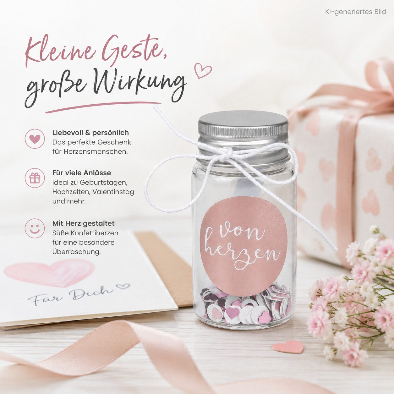 Räder Design Geschenkbox GIVING Kleines Geschenkglas Von Herzen, Mit Drehverschluss
