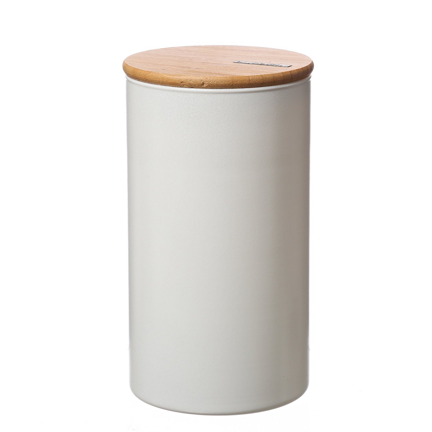GAUMENKICK Vorratsglas Vorratsdose L 1,5l weiß Bambusdeckel Aufbewahrungsglas, Glas, (1-tlg) Vorratsglas