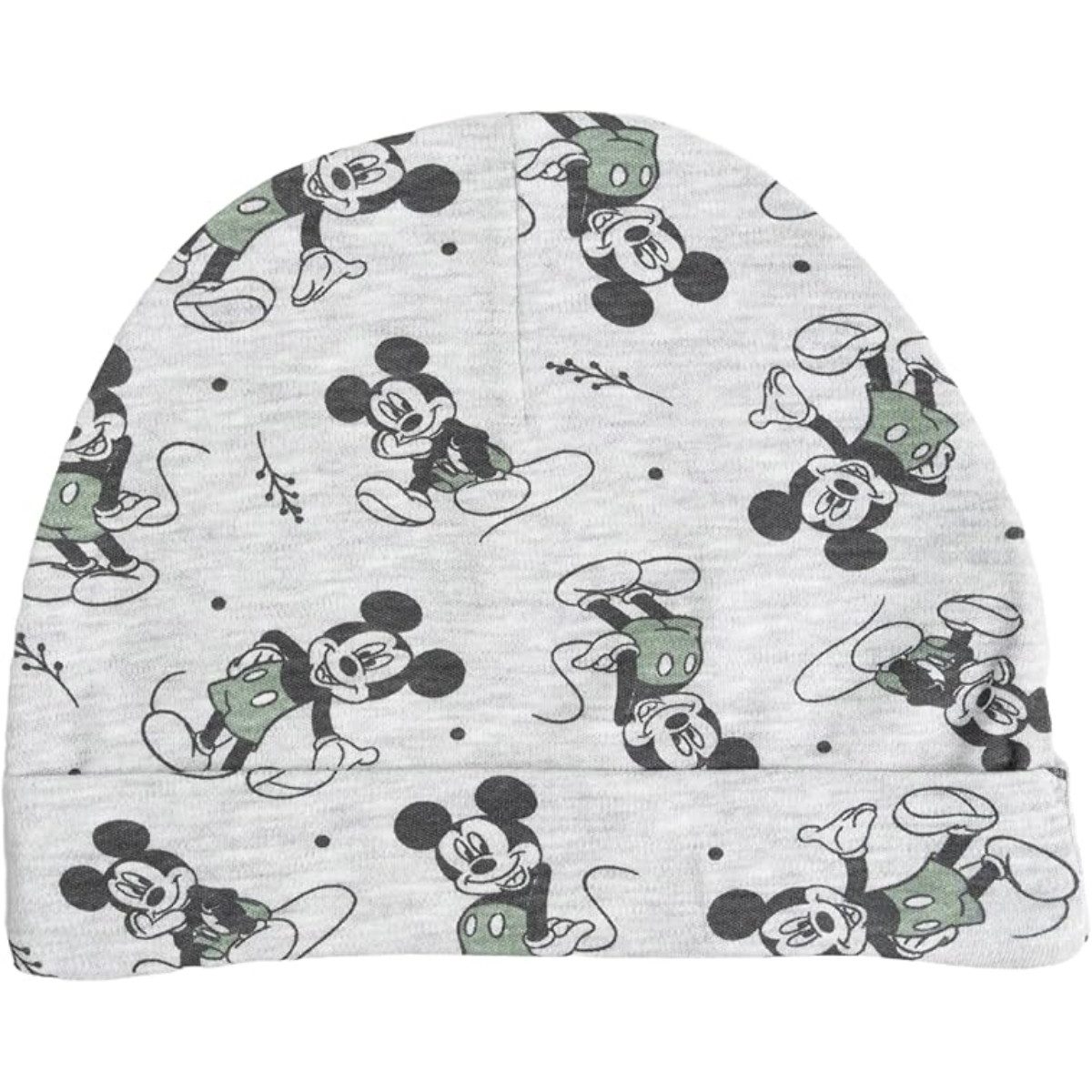 Disney Mickey Mouse Erstausstattungspaket Baby Set 4-teilig aus Baumwolle – Langarmshirt, Hose, Mütze & Halstuch – Bild 4 von 5