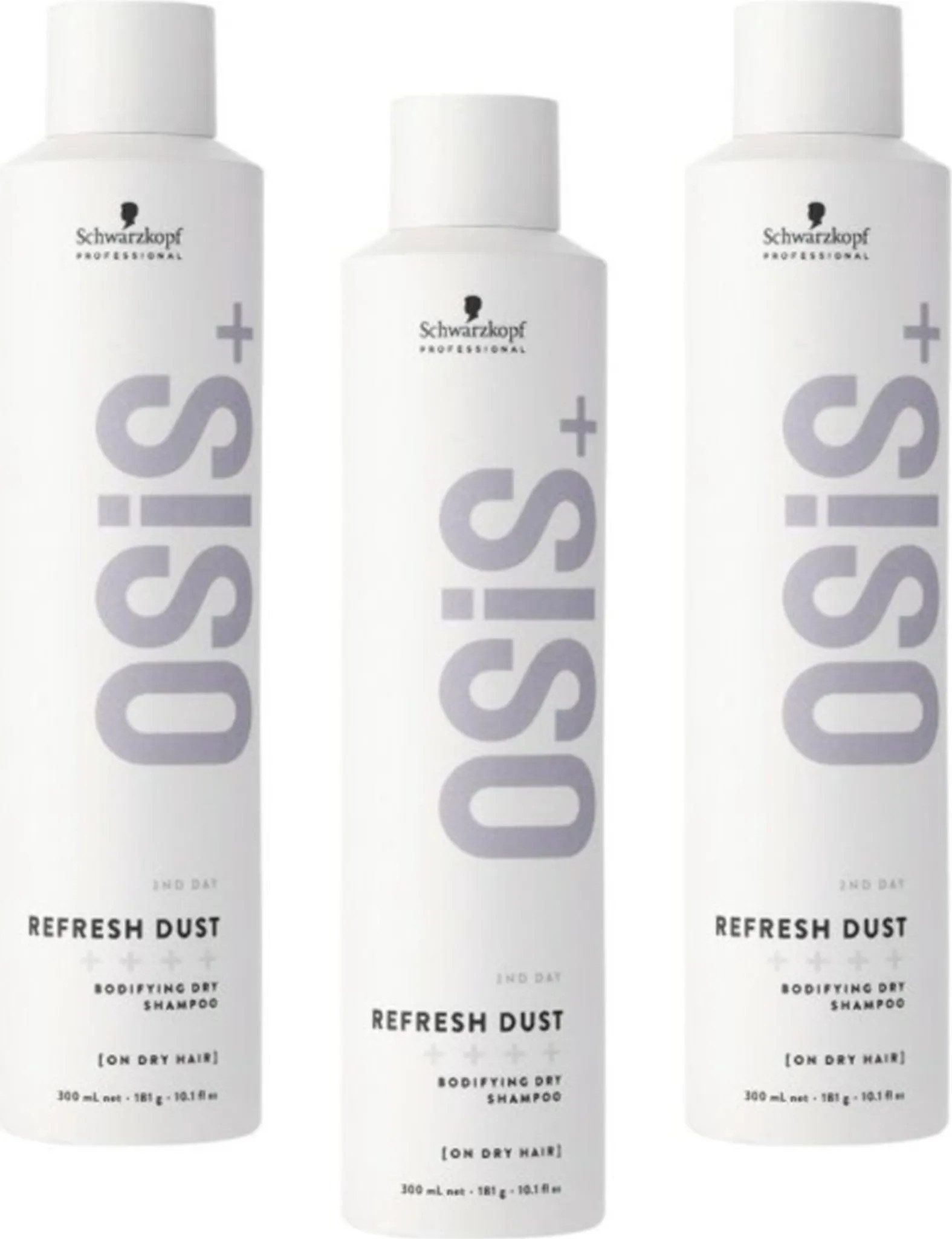 Schwarzkopf Professional Haarshampoo 3x Schwarzkopf Professional OSiS Refresh Dust 300 ml, 3-tlg., Reduziert Haarbruch sichtbar bereits nach wenigen Anwendungen