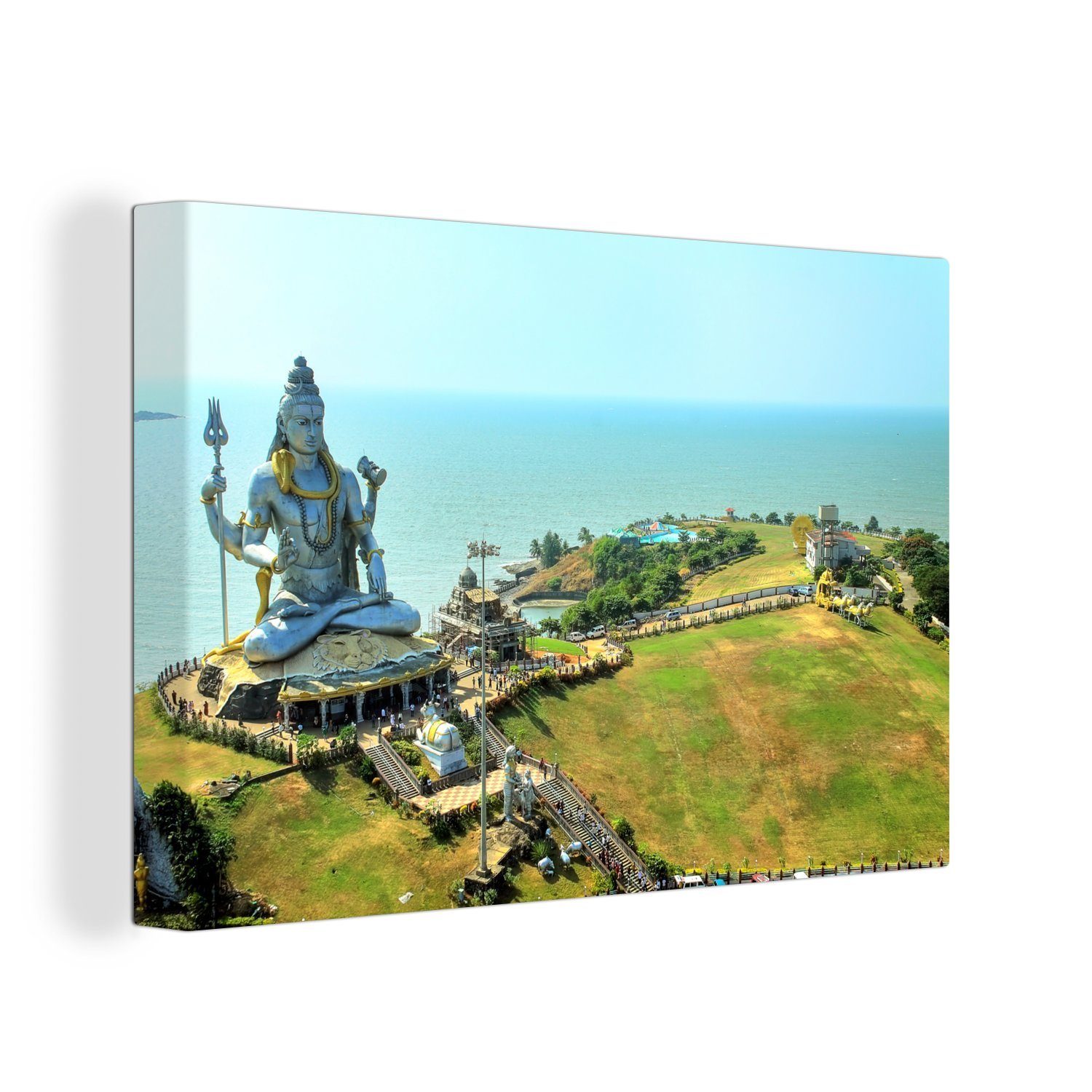 OneMillionCanvasses® Leinwandbild Murudeshwara ist eine Stadt im Bezirk Bhatkal Taluk in der, (1 St), Wandbild Leinwandbilder, Aufhängefertig, Wanddeko, 30x20 cm
