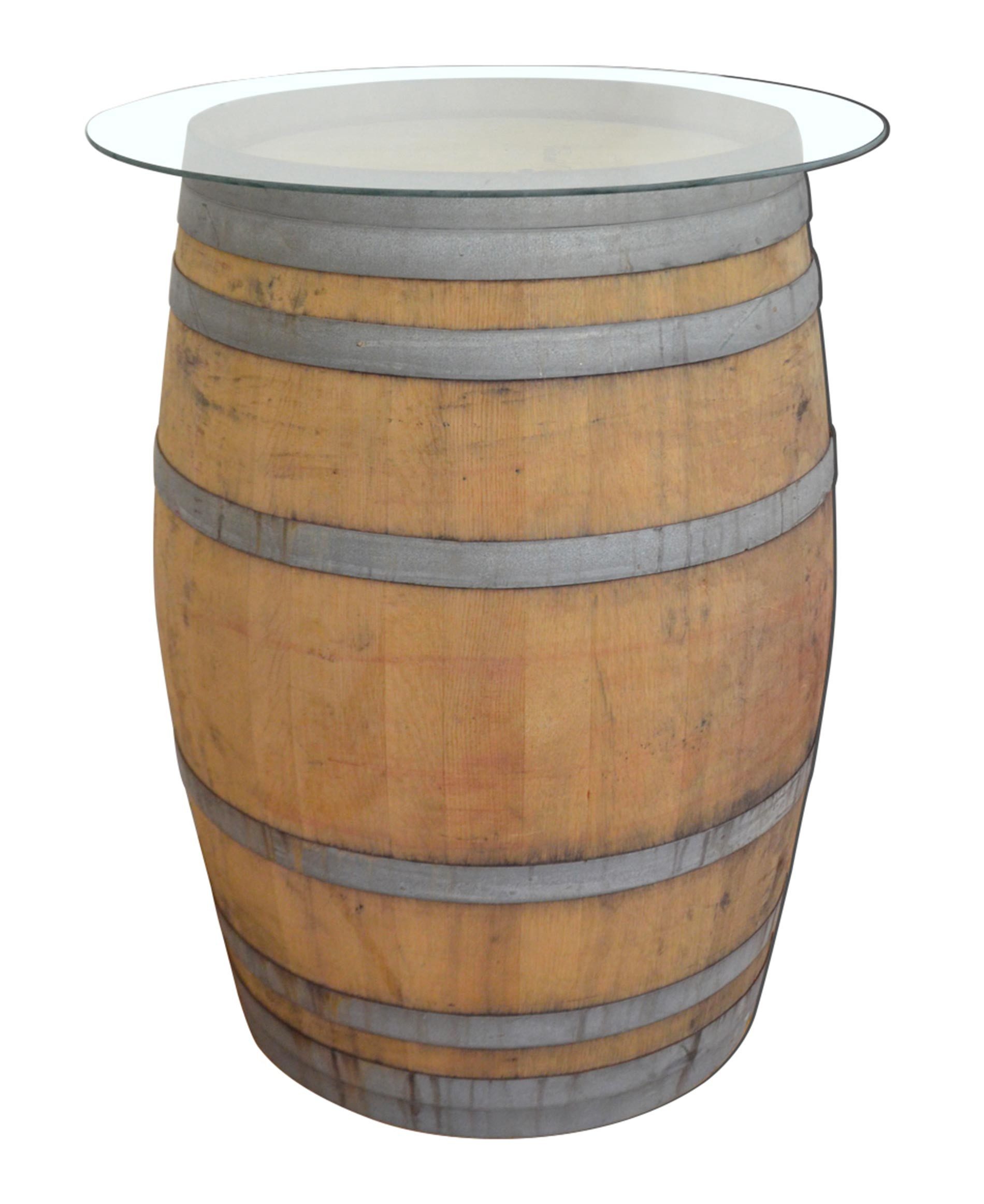 Temesso Stehtisch 225L Weinfass als Stehtisch - mit Glasplatte günstig online kaufen