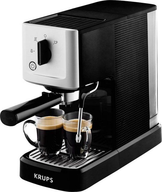 Krups Espressomaschine Krups Calvi XP3440 Espressomaschine mit Siebträger Silber, Schwarz 146