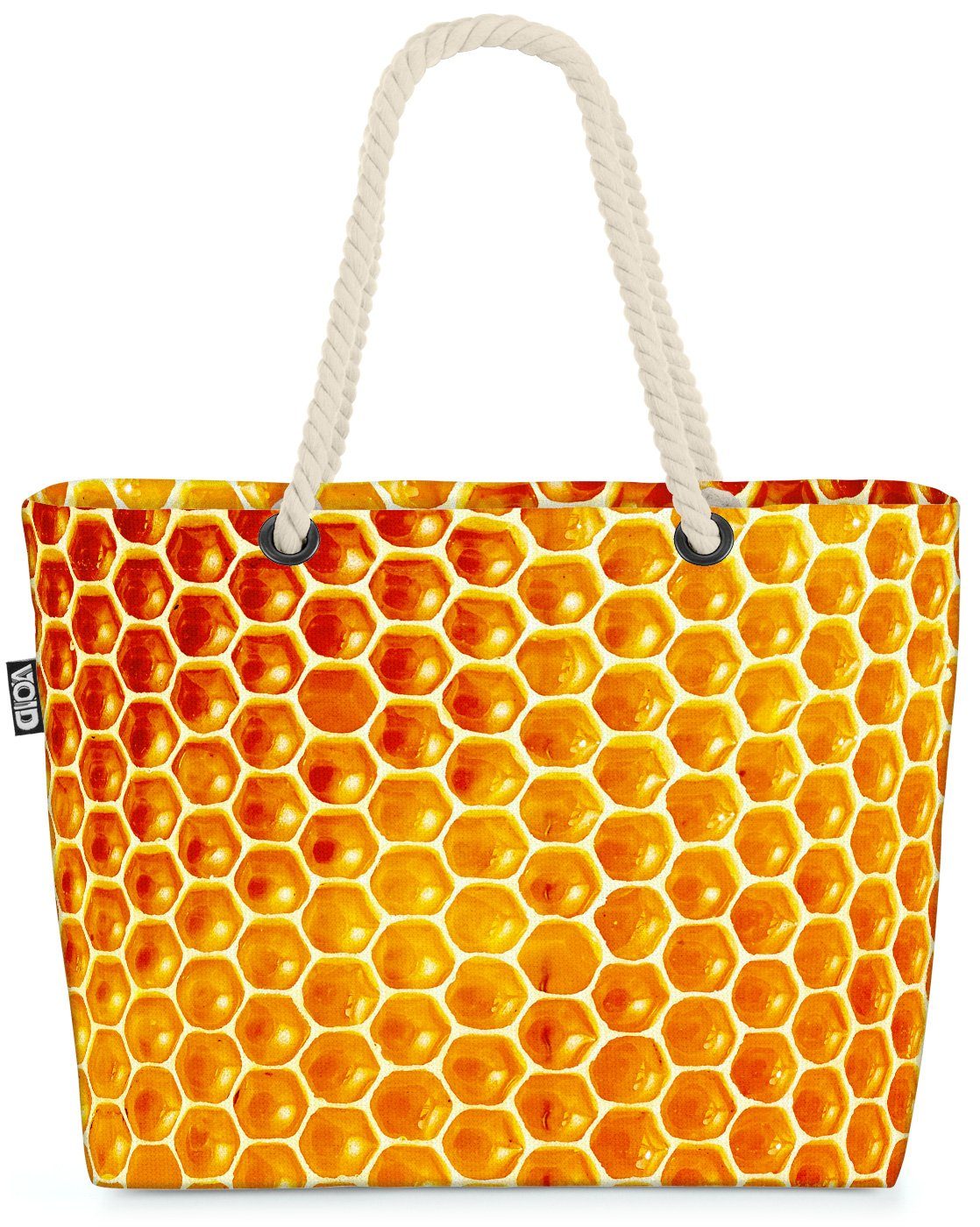 VOID Strandtasche (1-tlg), Honigwaben Beach Bag Honig Bienen Waben Marmelade Süß Essen Kochen Garten Imker