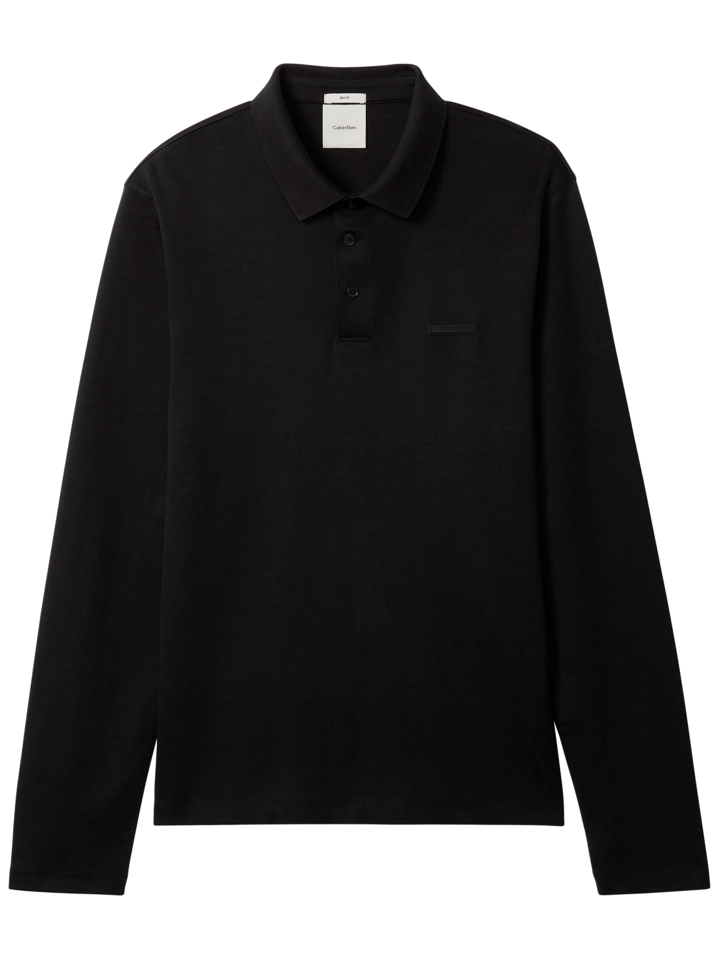 Calvin Klein Jeans Langarm-Poloshirt Polokragen, Slim Fit, reine Baumwolle – Bild 5 von 5