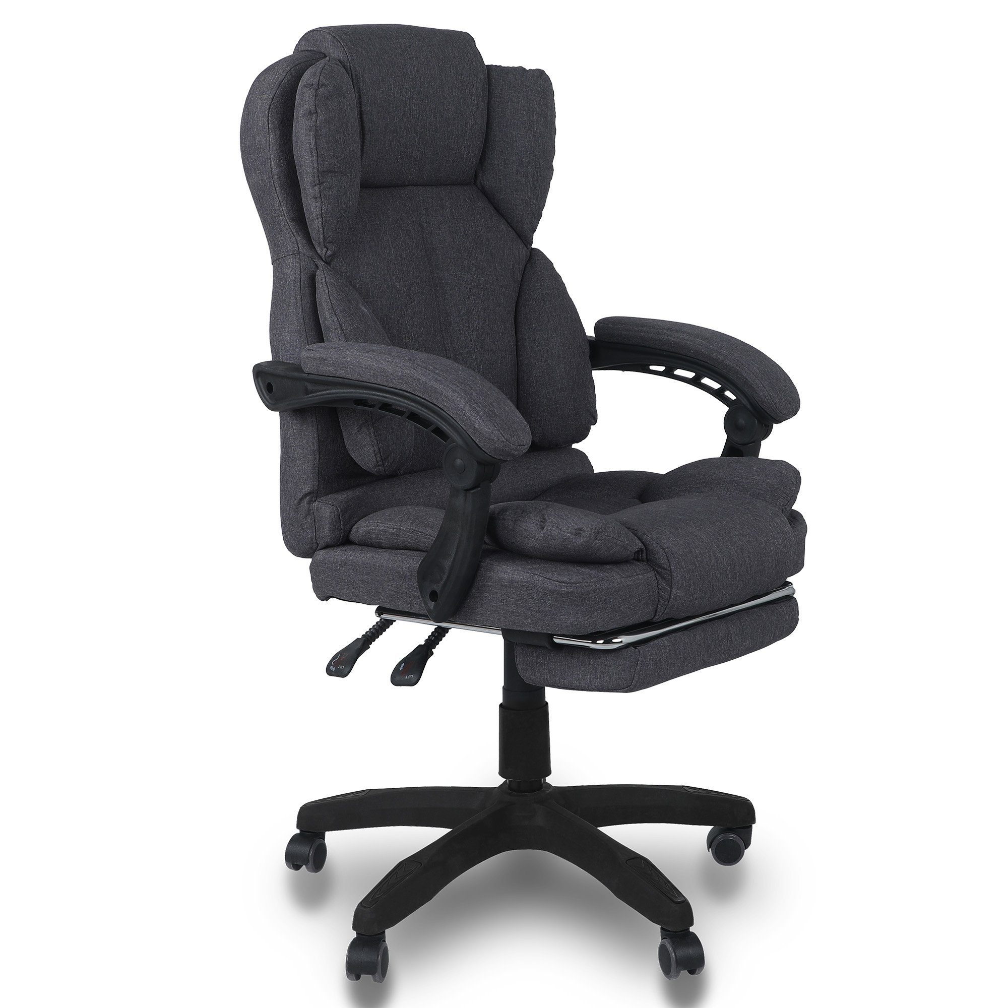 TRISENS Chefsessel Ares (einzeln), Bürostuhl mit flexiblen Armlehnen Home Office Chair in Stoff-Design