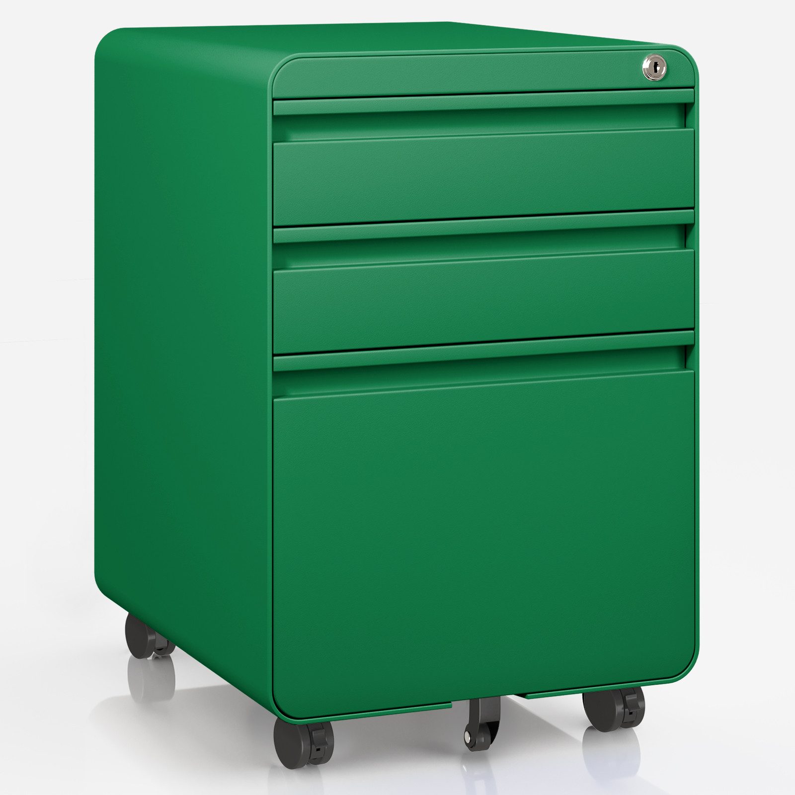 Dripex Aktenschrank Metall Rollcontainer Stahl Büroschrank mit 2/3 Schubladen