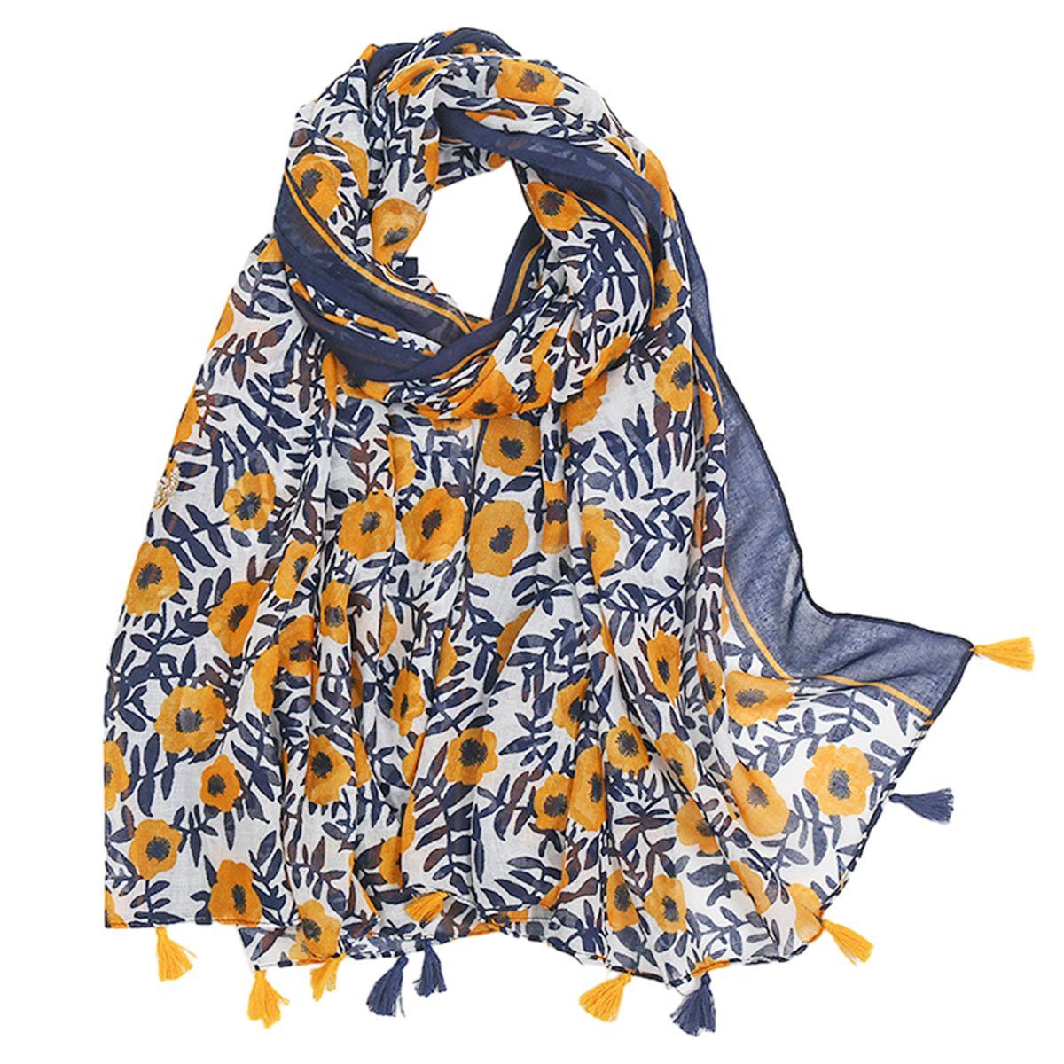 Jormftte Modeschal Schal für Frauen,leichte Blumenblumenschals,für Frühling, Herbst Mehrfarbig3