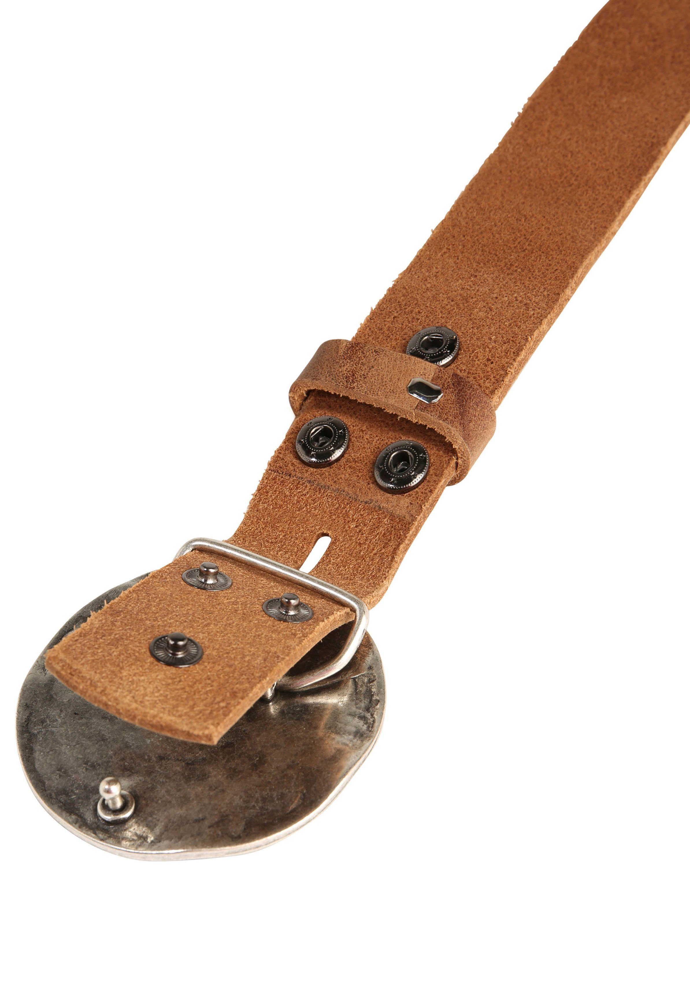 Rettungsring Gürtel Ledergürtel mit austauschbarer Schließe »Rund Gewellt«