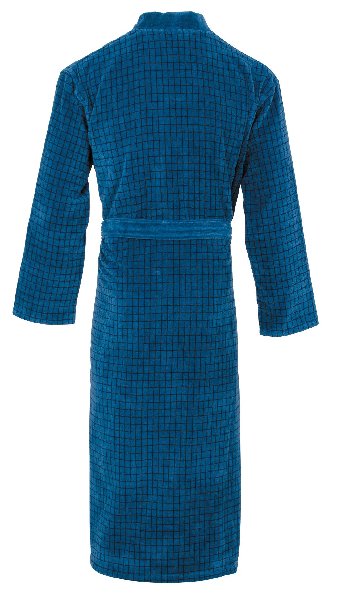 Carl Ross Herrenbademantel Velours, Langform, Velours, Kimono-Kragen, Gürtel, Kimono