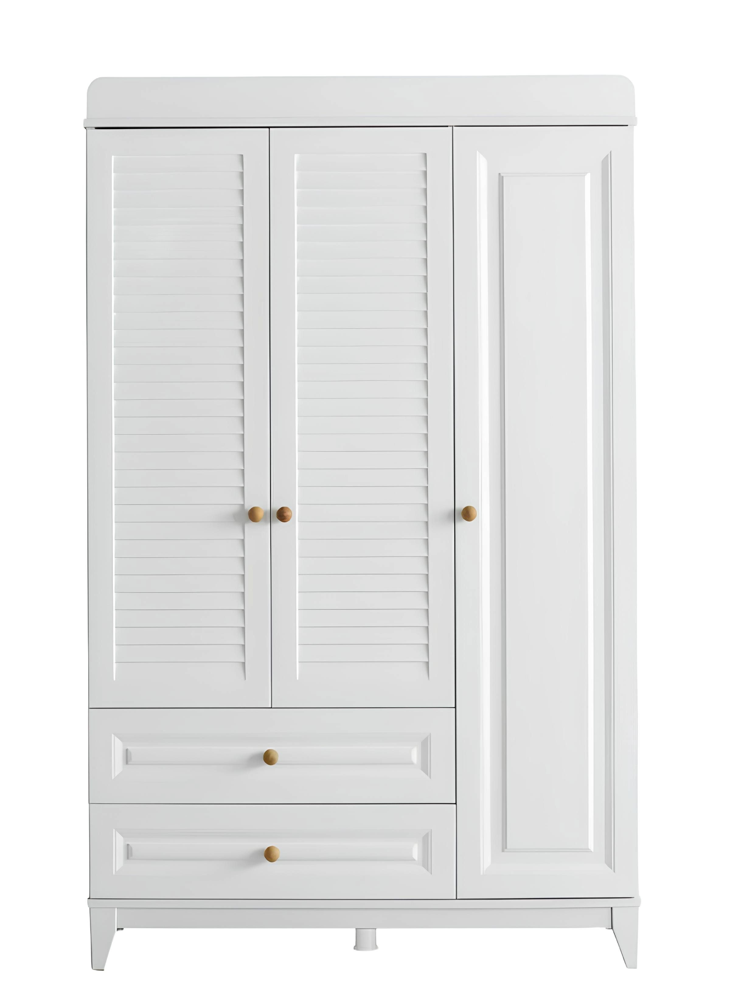 Xlmoebel Kleiderschrank Hochglanz Kinderzimmerschrank in Weiß (Kleiderschrank) Hergestellt in Europa