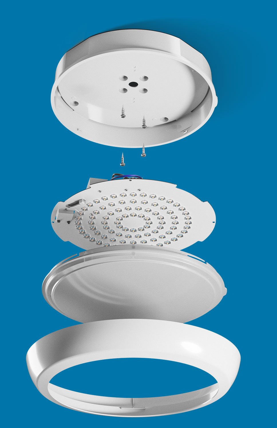 Spectrum Aufbauleuchte LED Deckenleuchte weiß 18W/24W 3500lm außen IK08 rund CCT 3000-6000K, Leuchtmittel fest integriert, CCT, IP65, Schlagfestigkeit IK08, CCT, Wetterfest, Leistungsregelung