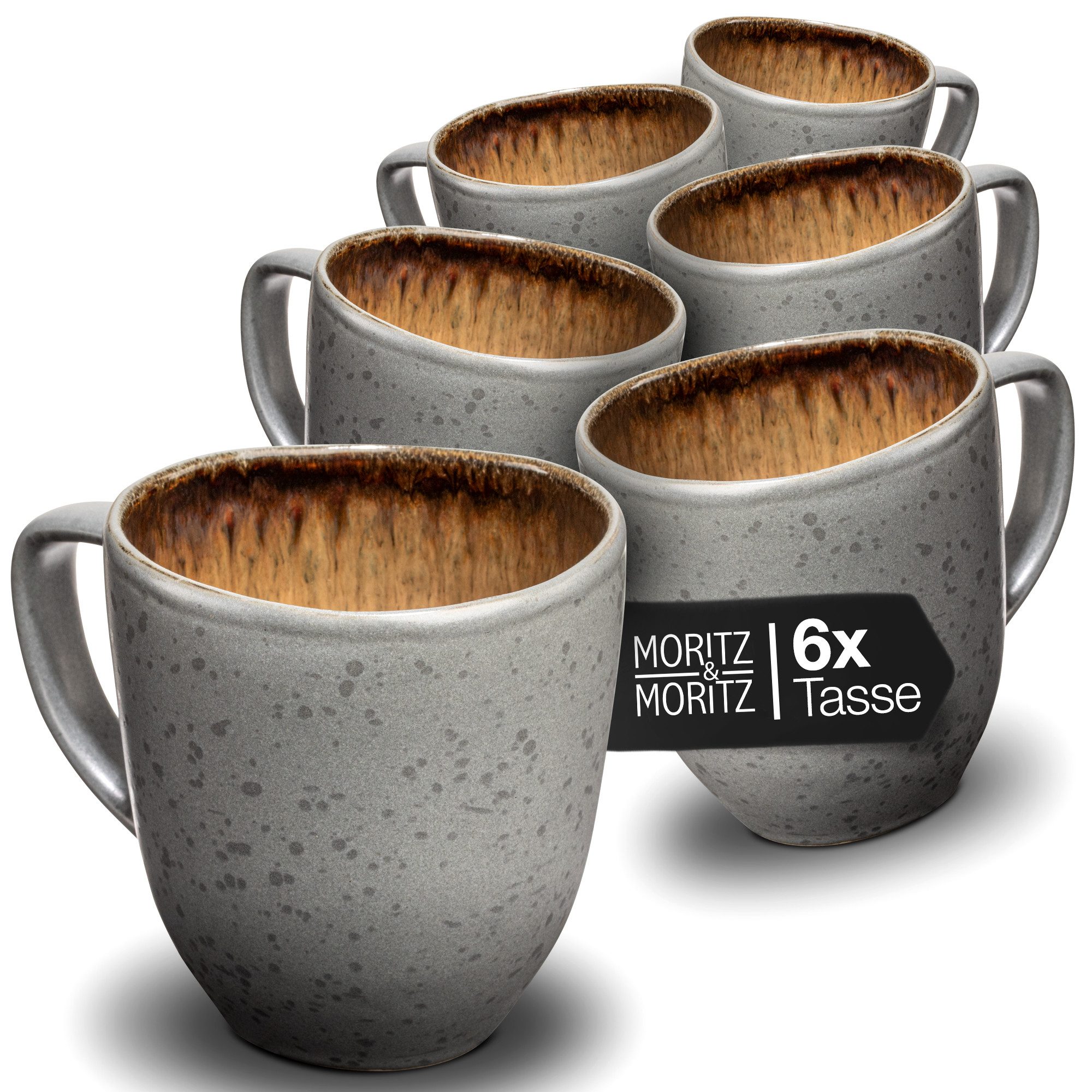Tasse Moritz & Moritz ORGANIC reaktiv amber Tassen Set 6tlg.