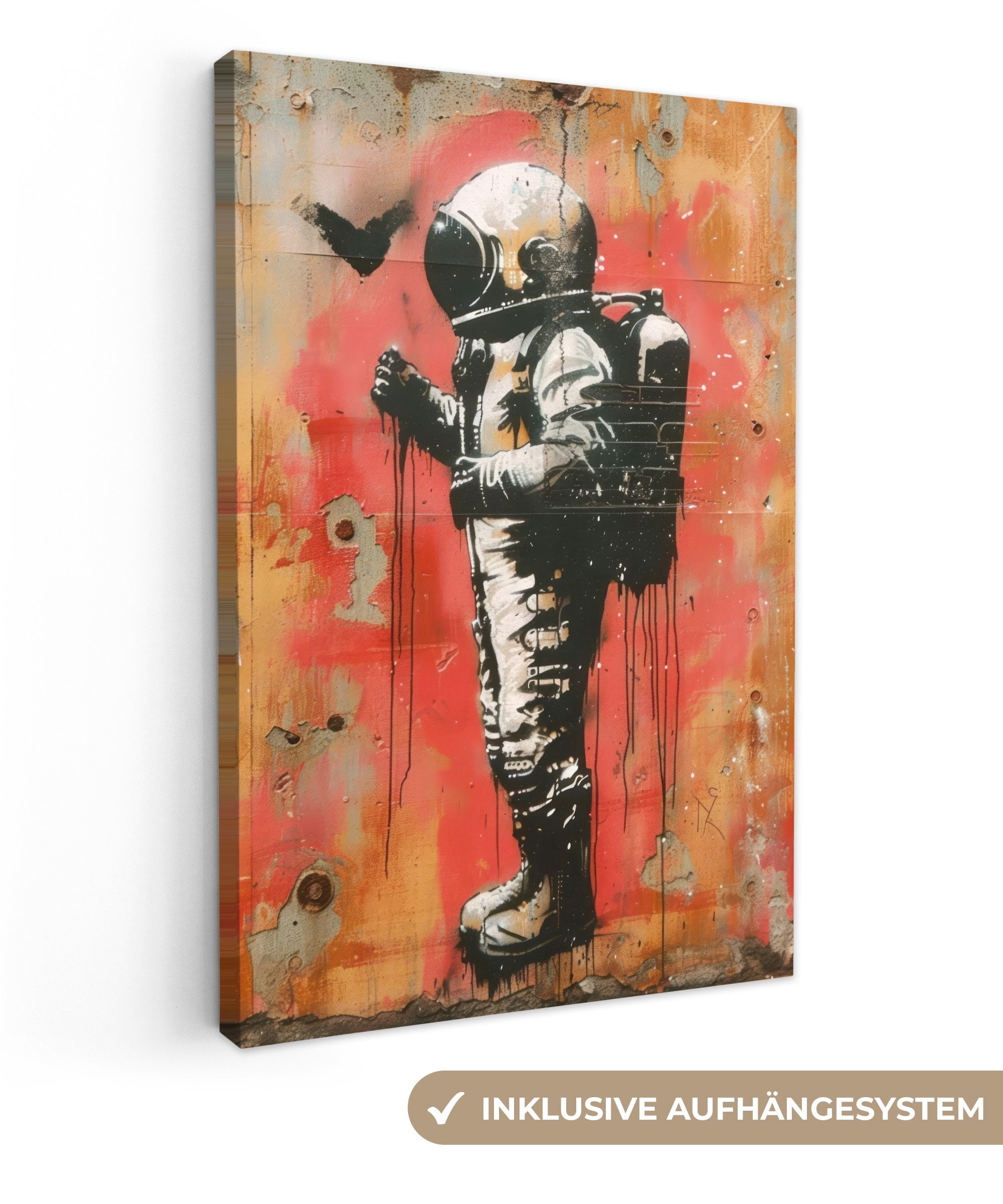 OneMillionCanvasses® Leinwandbild Graffiti - Astronaut - günstig online kaufen