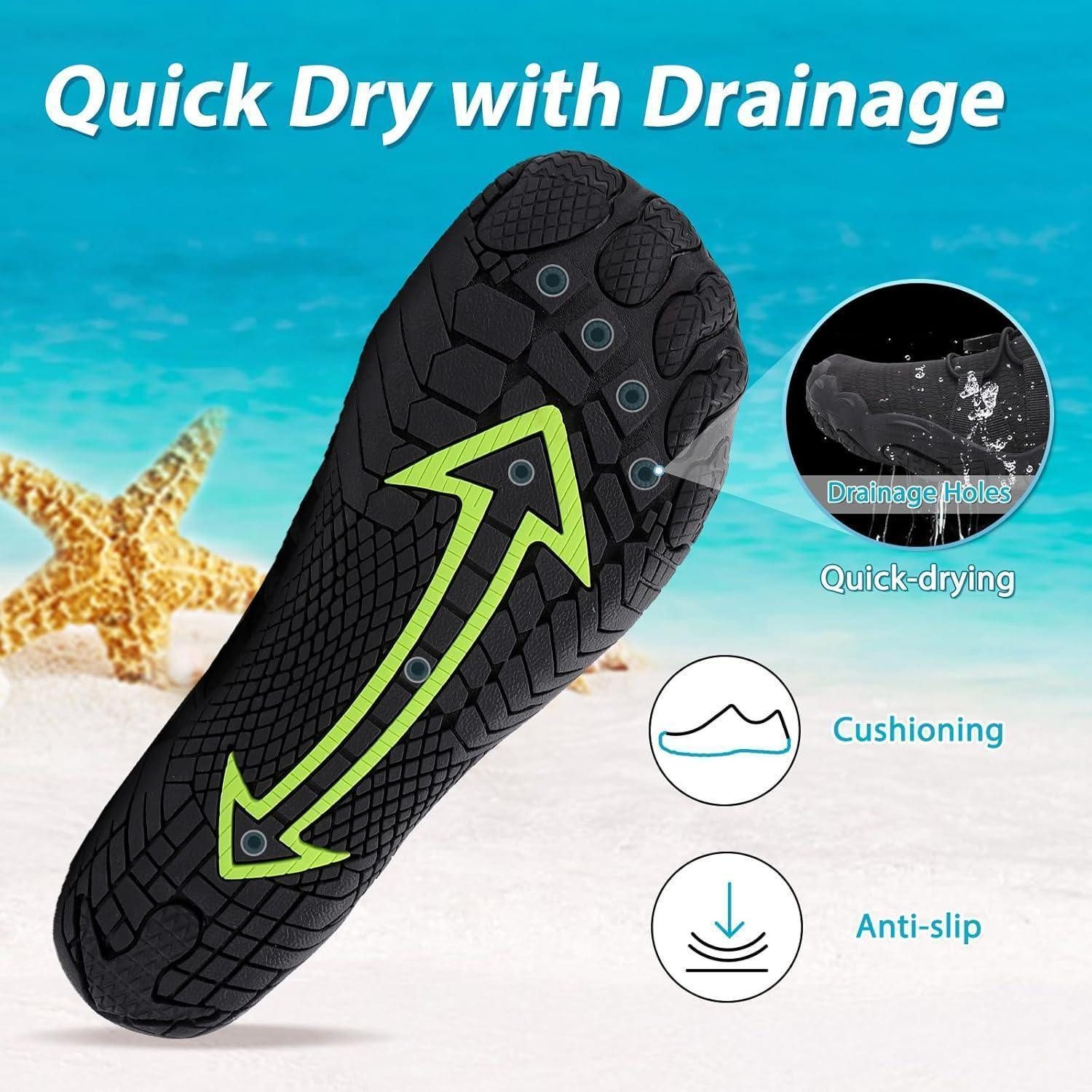LuxusKollektion Wasserschuhe Badeschuhe Damen Herren Strandschuhe 36 EU Schwarz2 Wasserschuh