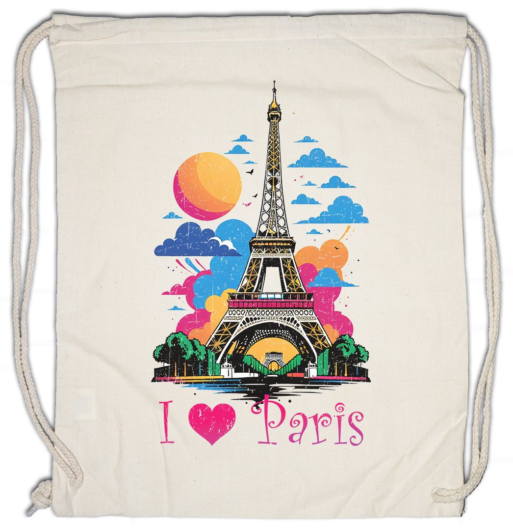 Turnbeutel I Love Paris Turnbeutel Amour Stadt City Ville Eiffelturm Frankreich