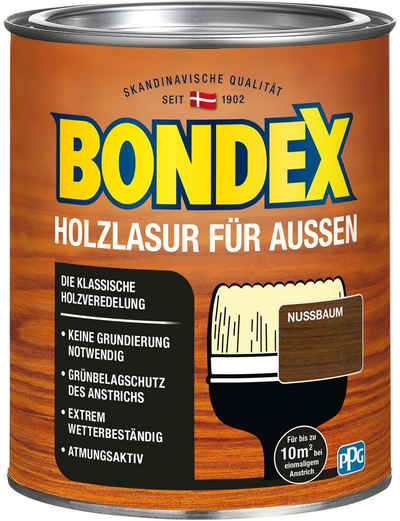 Bondex Holzschutzlasur HOLZLASUR FÜR AUSSEN, Wetterschutz Holzverkleidung, atmungsaktiv, in versch. Farbtönen