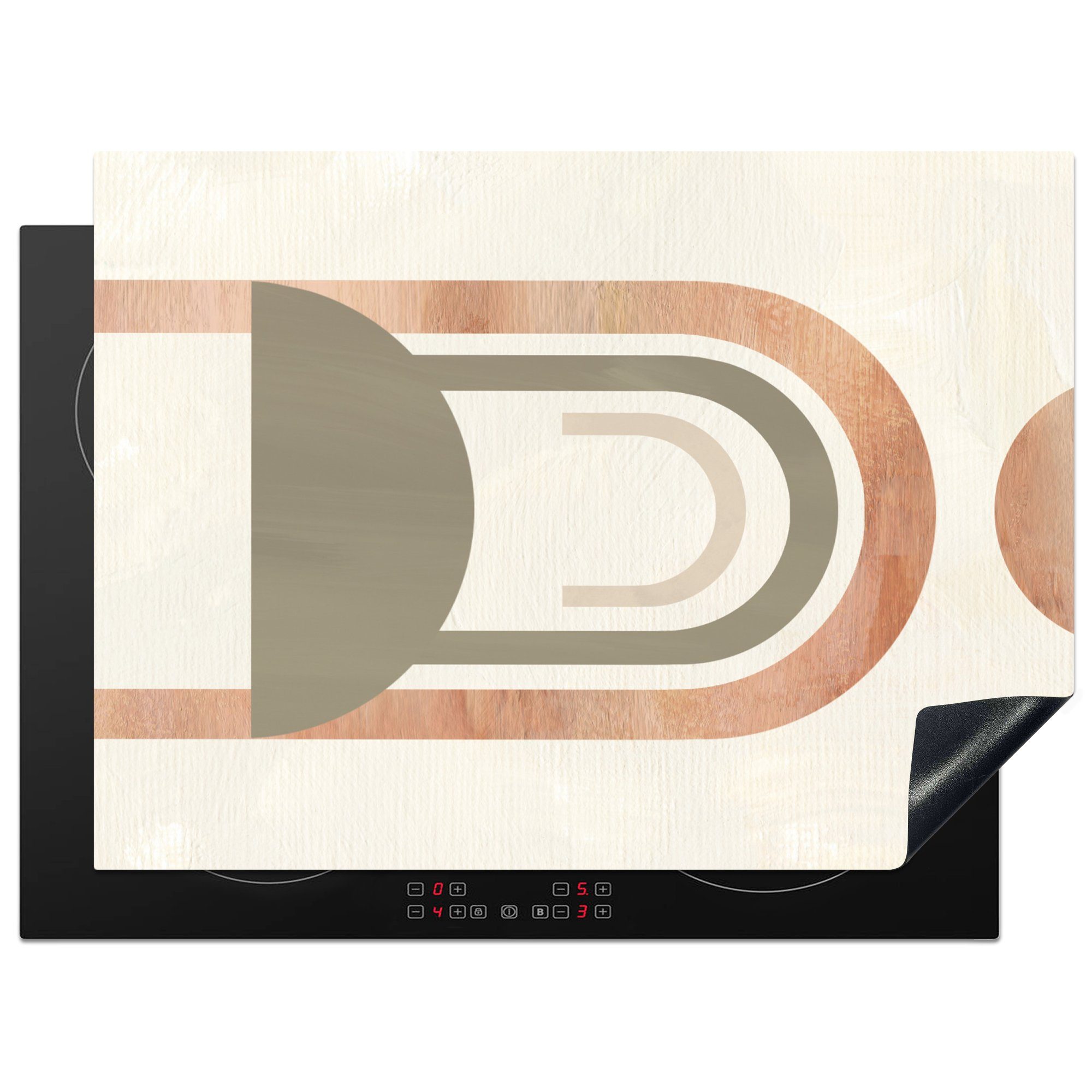 MuchoWow Herdblende-/Abdeckplatte Design - Rosa - Abstrakt, Vinyl, (1 tlg), 71x52 cm, Induktionskochfeld Schutz für die küche, Ceranfeldabdeckung