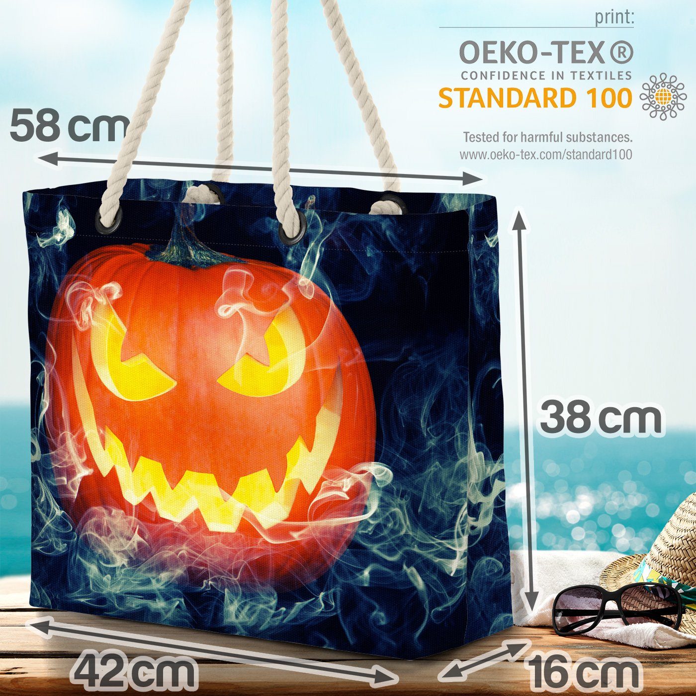 cre kürbis freitag Kostüm halloween Halloween Fest (1-tlg), urlaub Deko Strandtasche Kürbis VOID