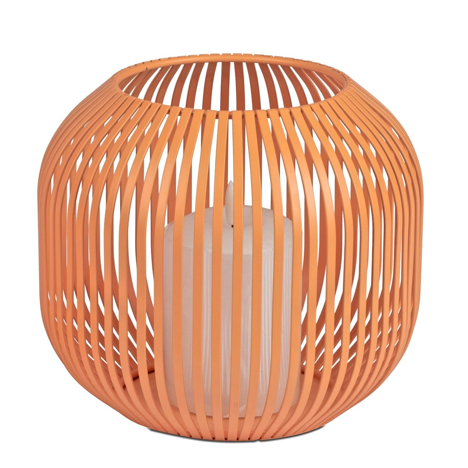 formano Windlicht Stäbe, Höhe: 18cm, Farbe: Orange, Motiv: Stäbe