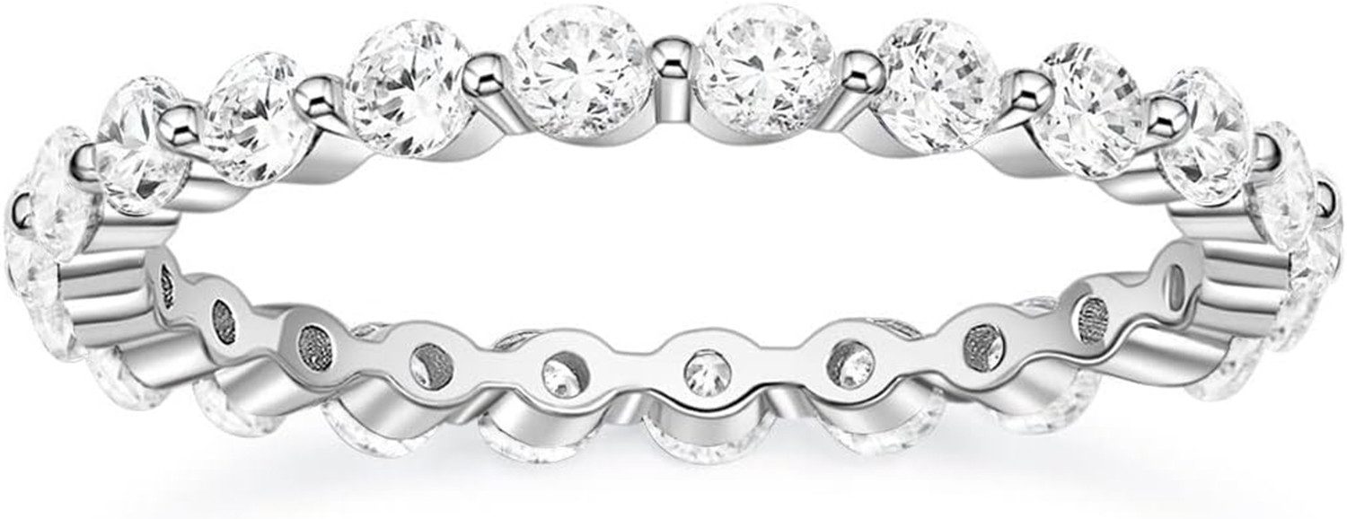 Jumpeak Diamantring 14 Karat Diamantring Stapelbarer Bandring, Echter Diamant-Ewigkeitsring, Geschenk zum Geburtstag oder Jubiläum