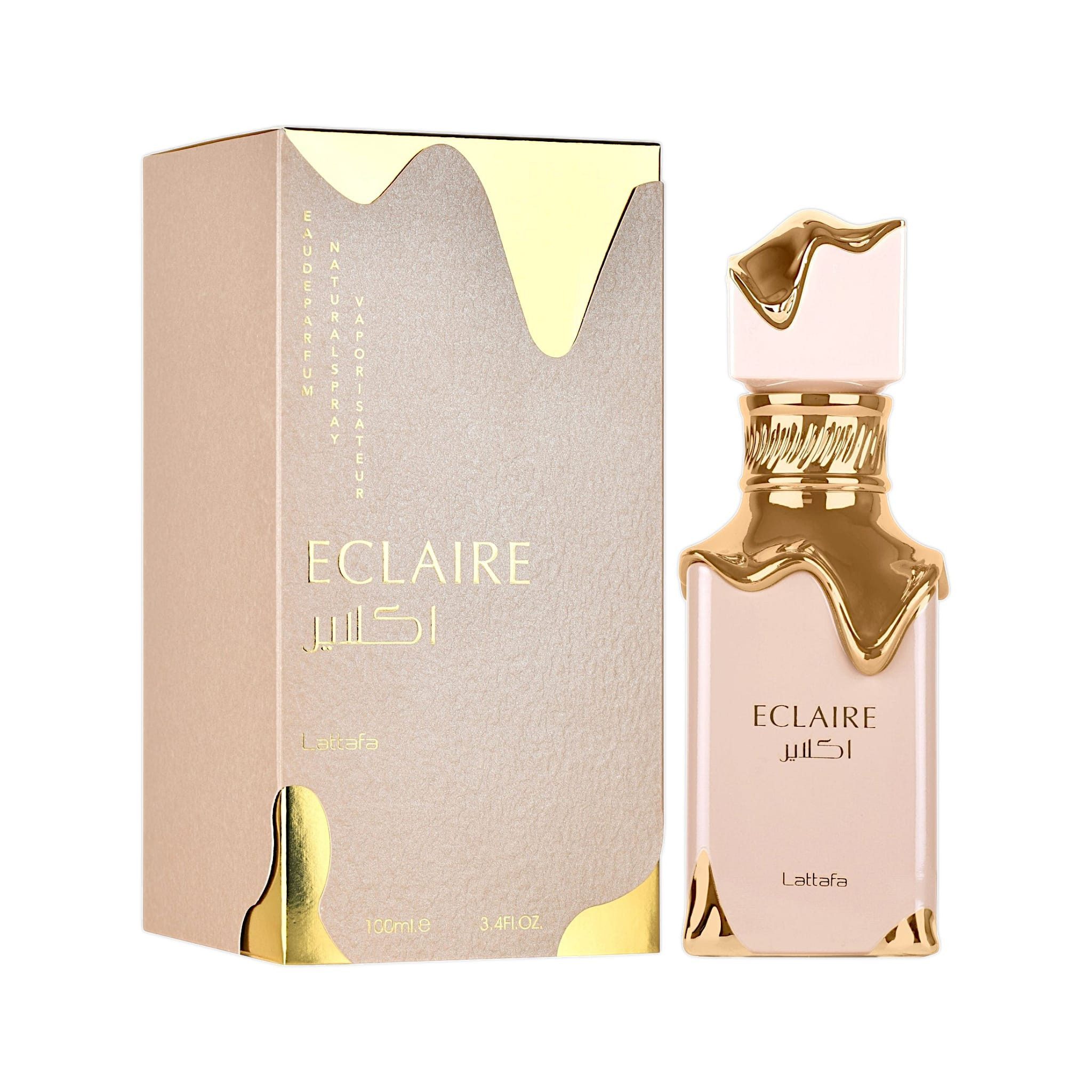 Lattafa Duft-Set Eclaire Eau de Parfum Cremig 100ml + Parfümzerstäuber (leer) Set