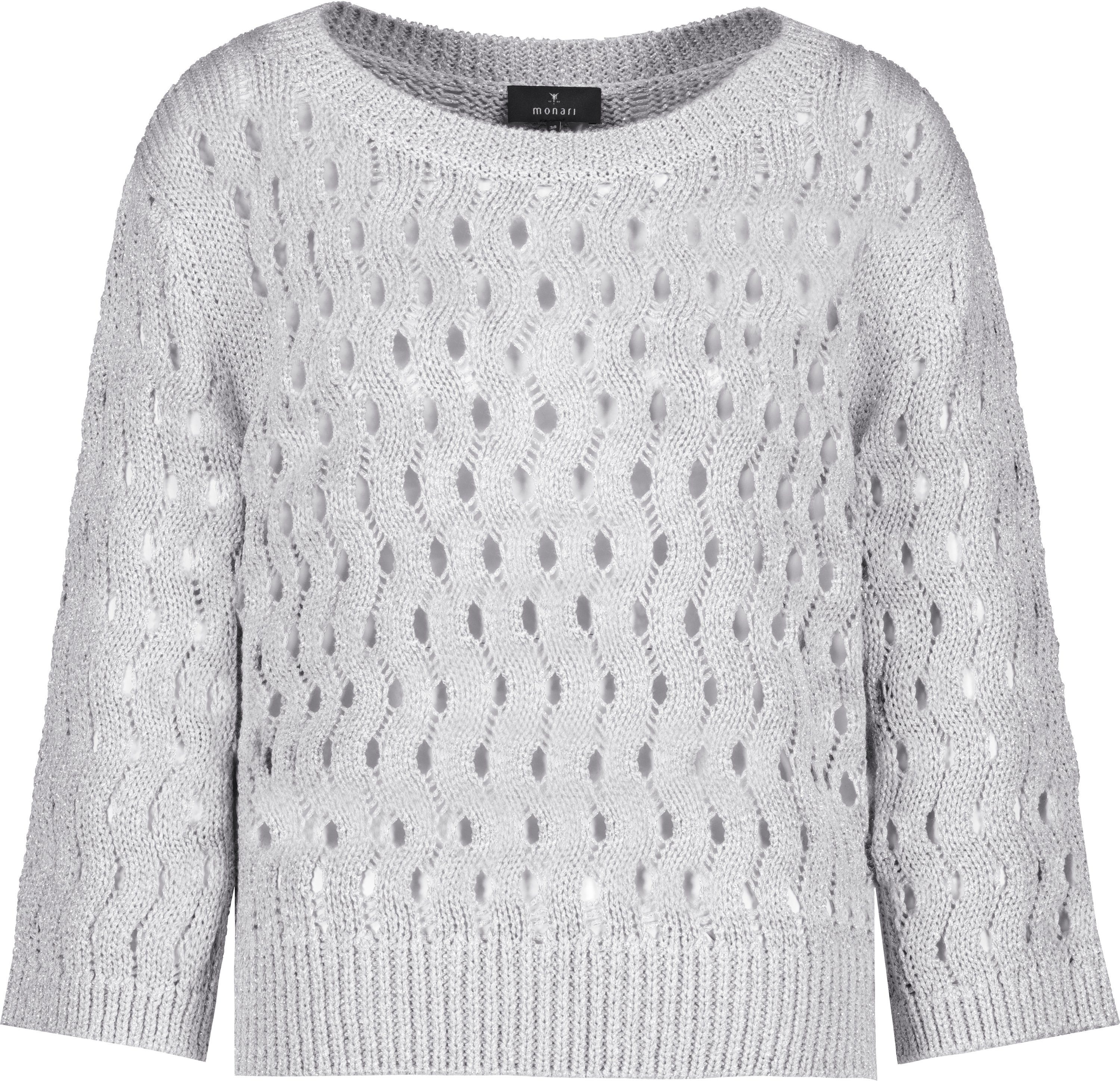 Monari 3/4 Arm-Pullover 408464 silber grau melange