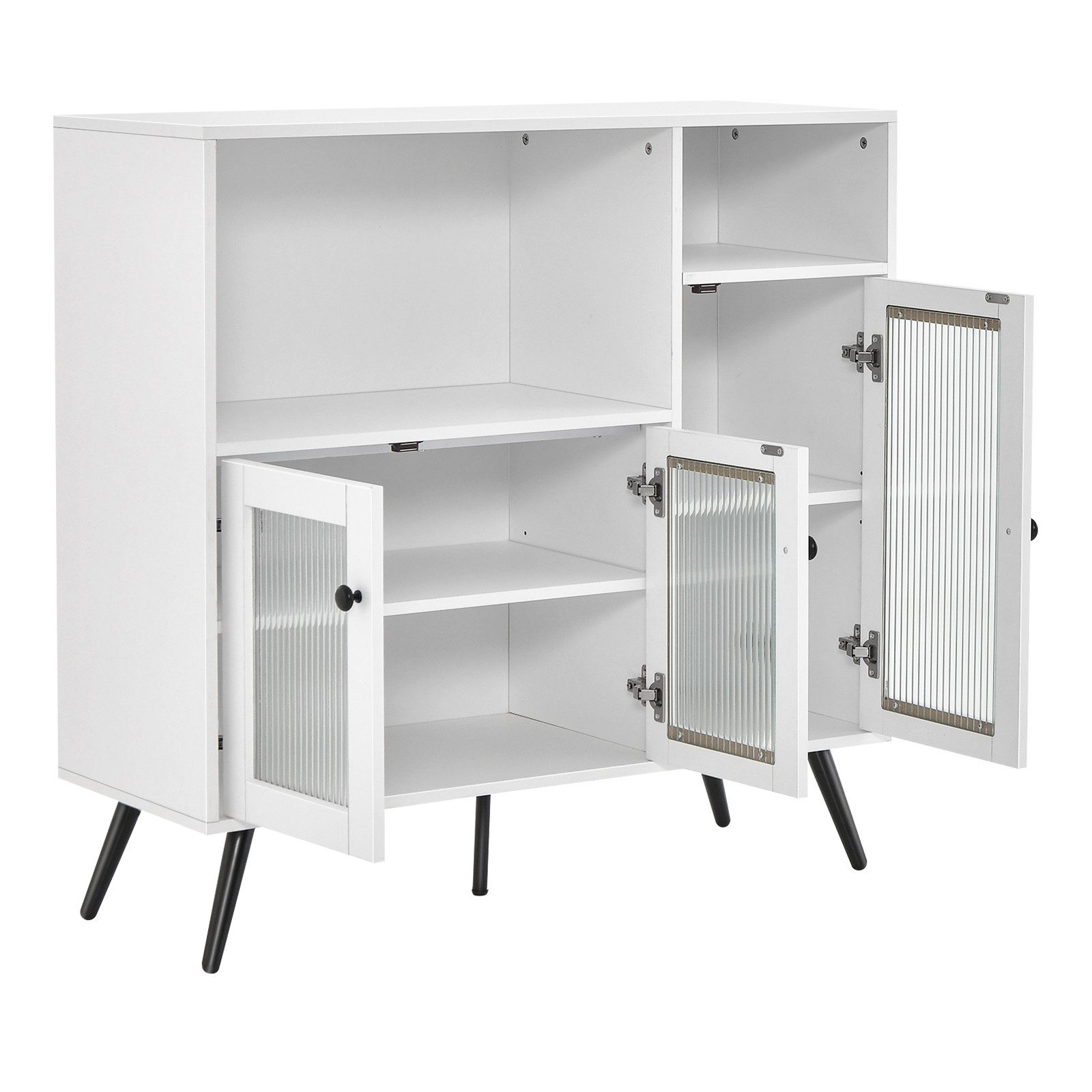 COSTWAY Küchenbuffet Schrank mit Glastüren & günstig online kaufen
