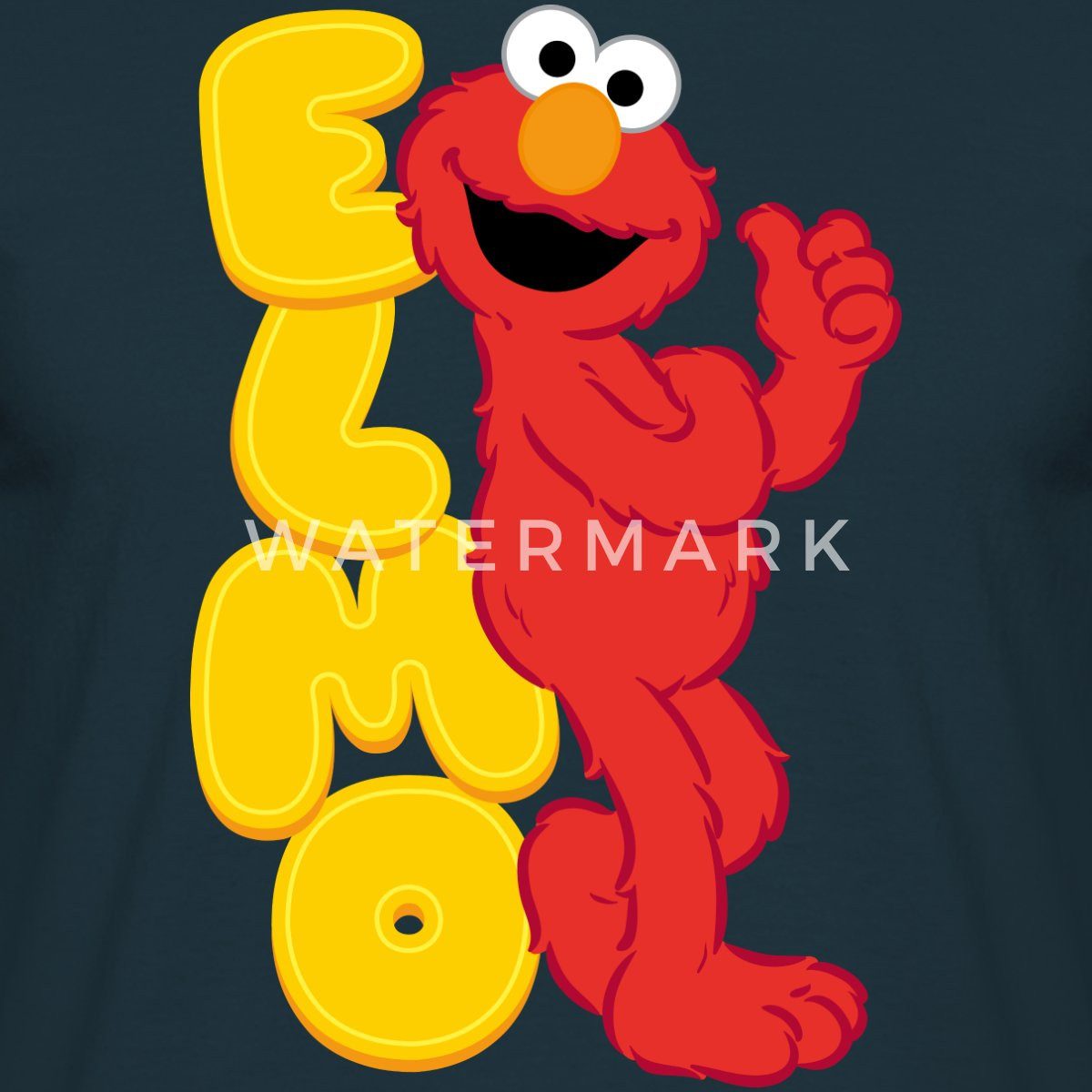 Spreadshirt T-Shirt Sesamstraße Elmo Mit Schriftzug Männer T-Shirt (1-tlg)