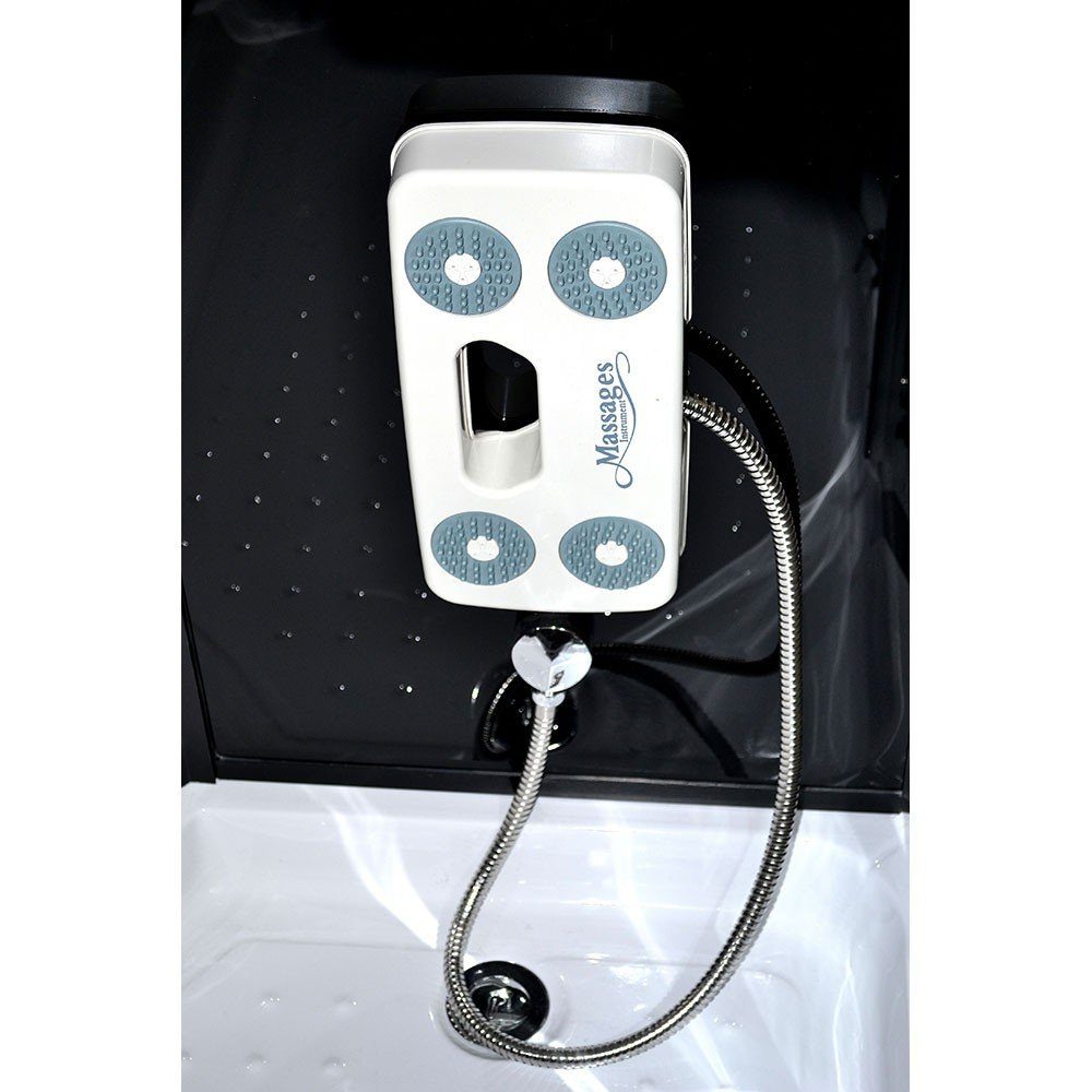 HOME DELUXE Eckdusche Dampfdusche BLACK PEARL - 100 x 100 cm, BxT: 100x100 cm, ESG-Vollverglasung