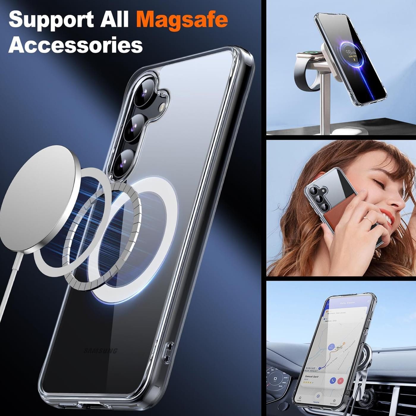 CoolGadget Handyhülle Premium Silikon Handy Case für Samsung Galaxy S24 6,2 Zoll, Hülle Transparent Schutzhülle kompatibel mit MagSafe Zubehör – Bild 2 von 5