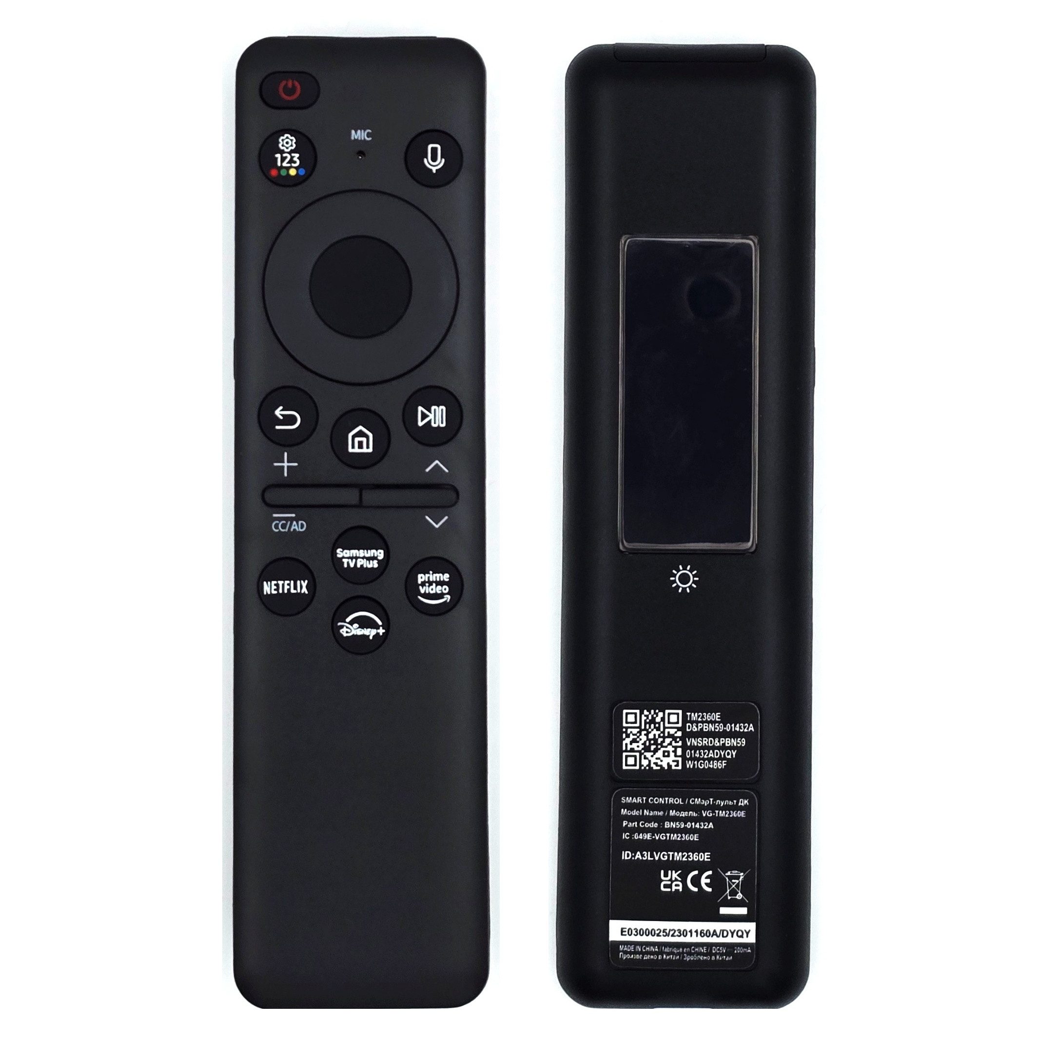 Alltro Ersatz TV Fernbedienung für Samsung BN59-01432A Fernbedienung (Bluetooth / Voice / Solar)