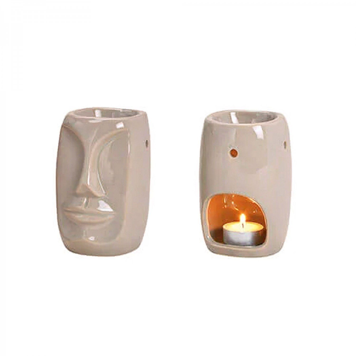 mitienda Duftlampe Duftlampe aus Keramik Gesicht beige | Duftlampen
