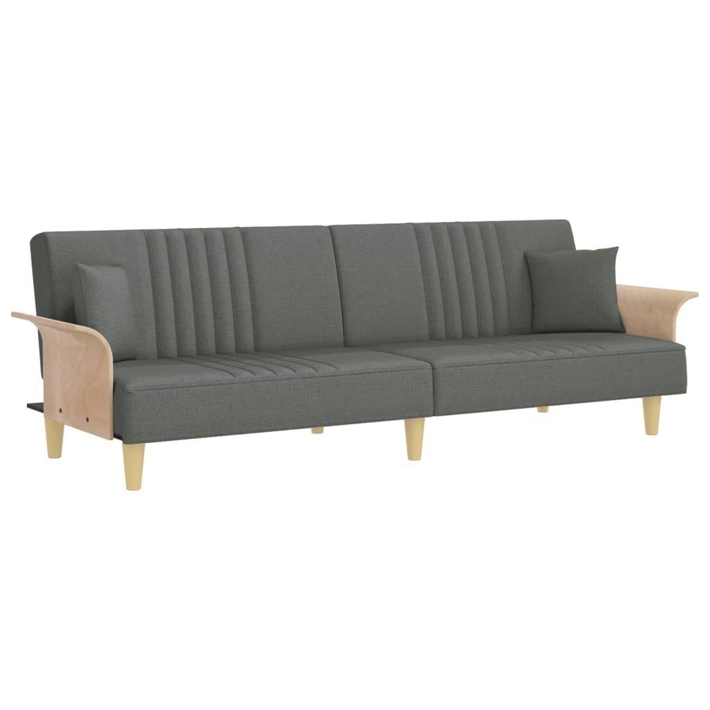 Sofa Schlafsofa Armlehnen Stoff Dunkelgrau mit vidaXL