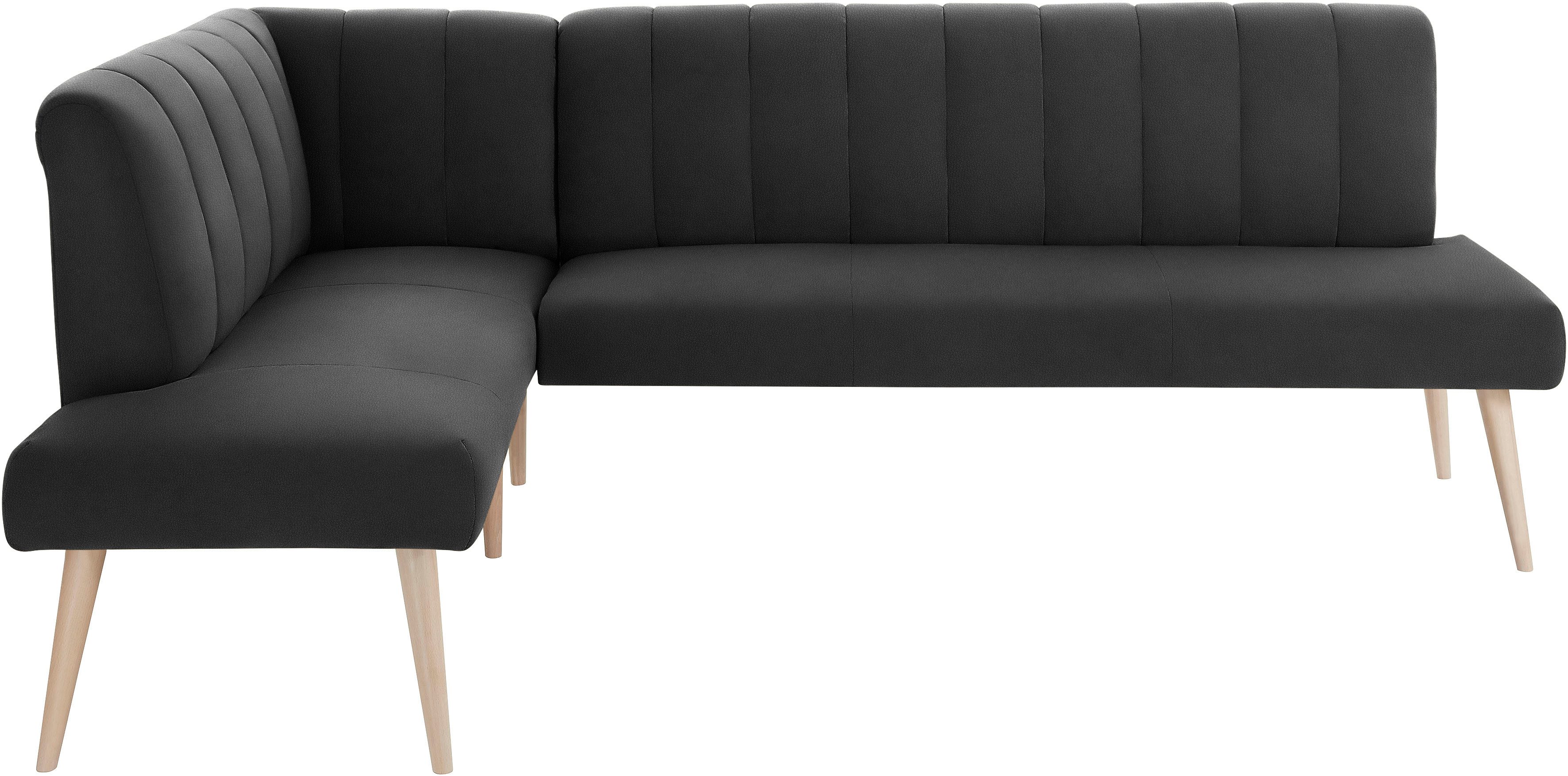 exxpo - sofa fashion Eckbank Costa, moderne Rückensteppung, bequem und elegant, hoher Holzfuß, hochwertig verarbeitet, Frei im Raum stellbar